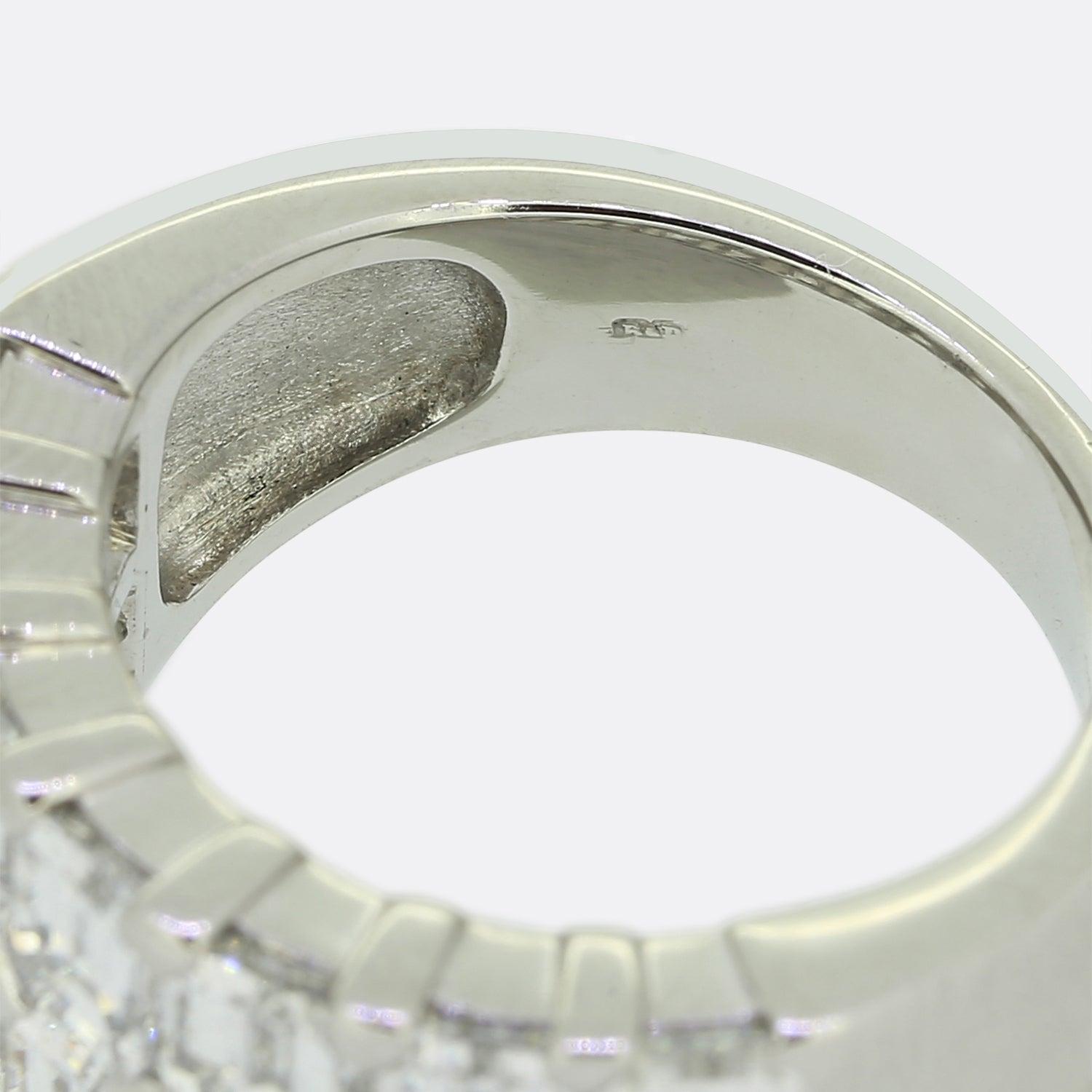 Boodles - Bague à deux rangs de diamants taille émeraude Pour femmes en vente
