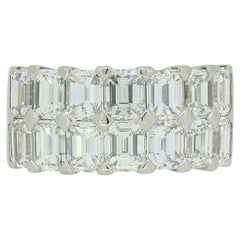 Used Boodles Emerald Cut Diamond Two Row Ring