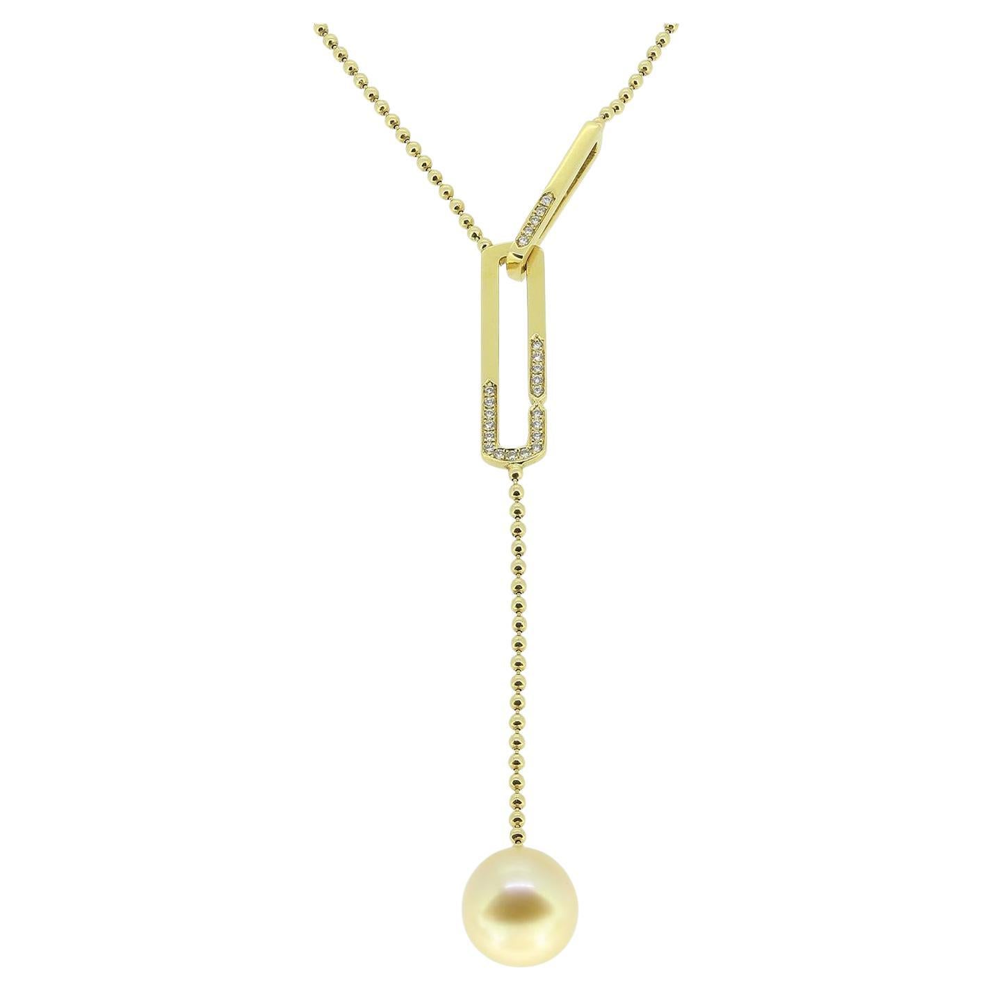 Collar de perlas y diamantes de oro Boodles en venta