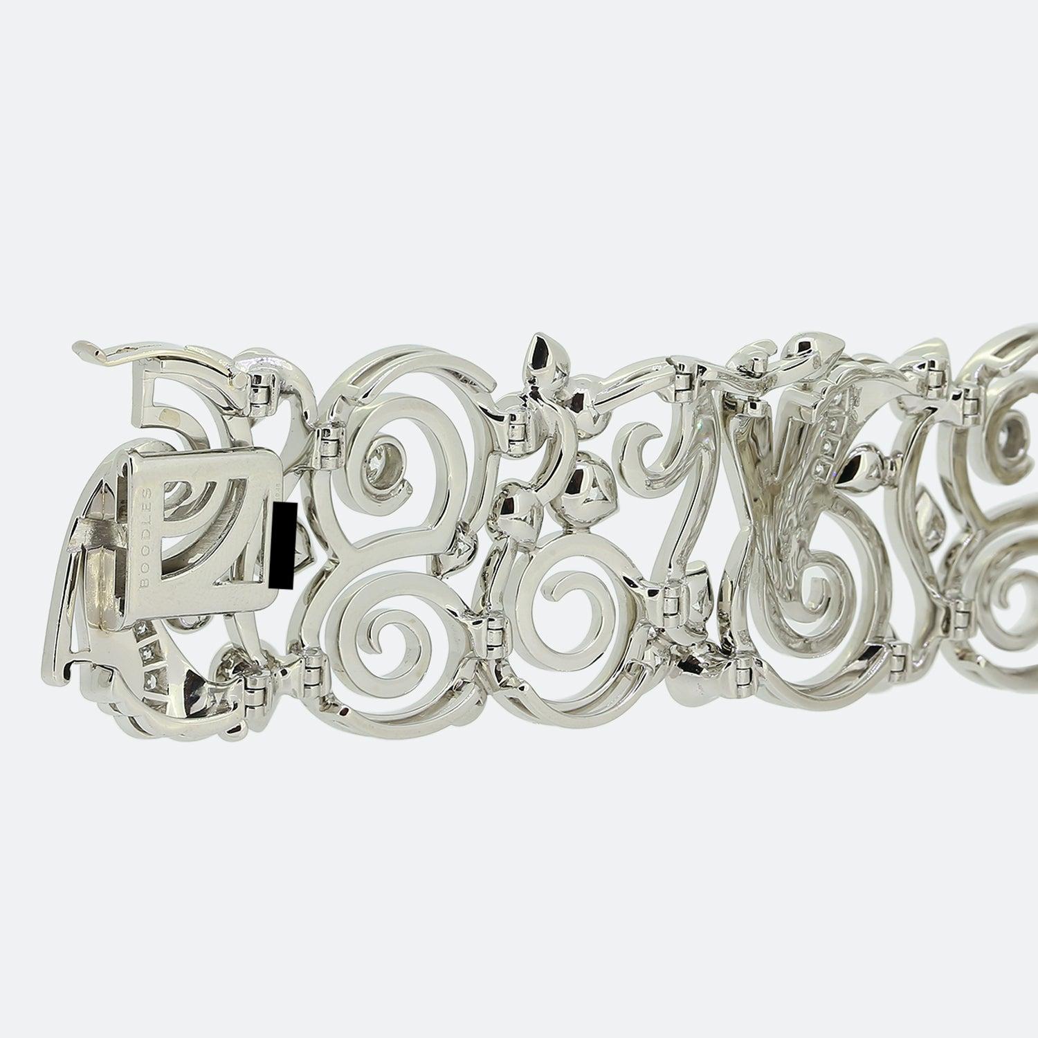 Women's Boodles High Jewellery Mermaids Tale Diamond Bracelet For Sale
