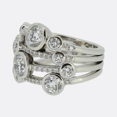 Boodles Large Waterfall Large Platinum Diamond Ring