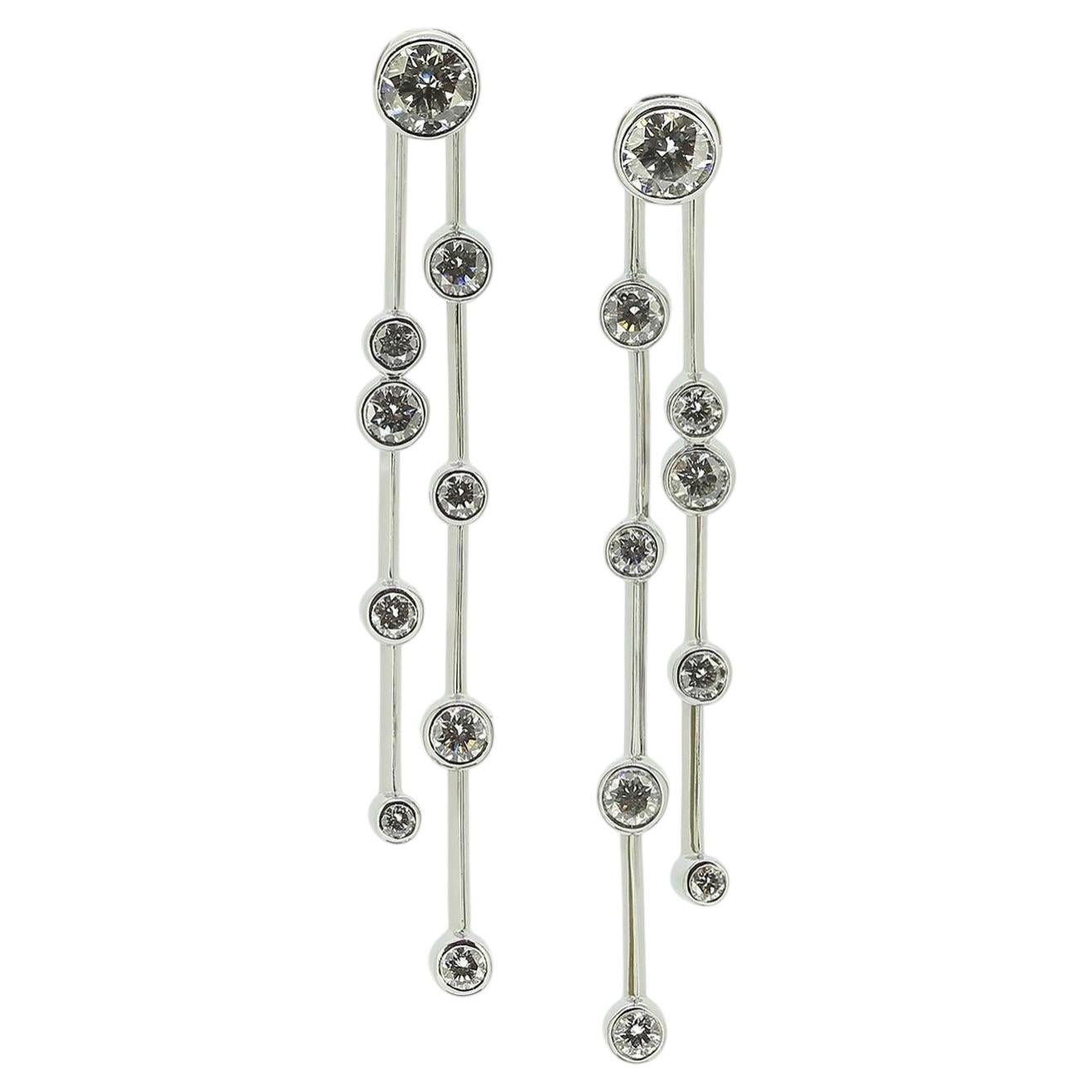 Boodles Platinum Raindance Diamond Drop Earrings