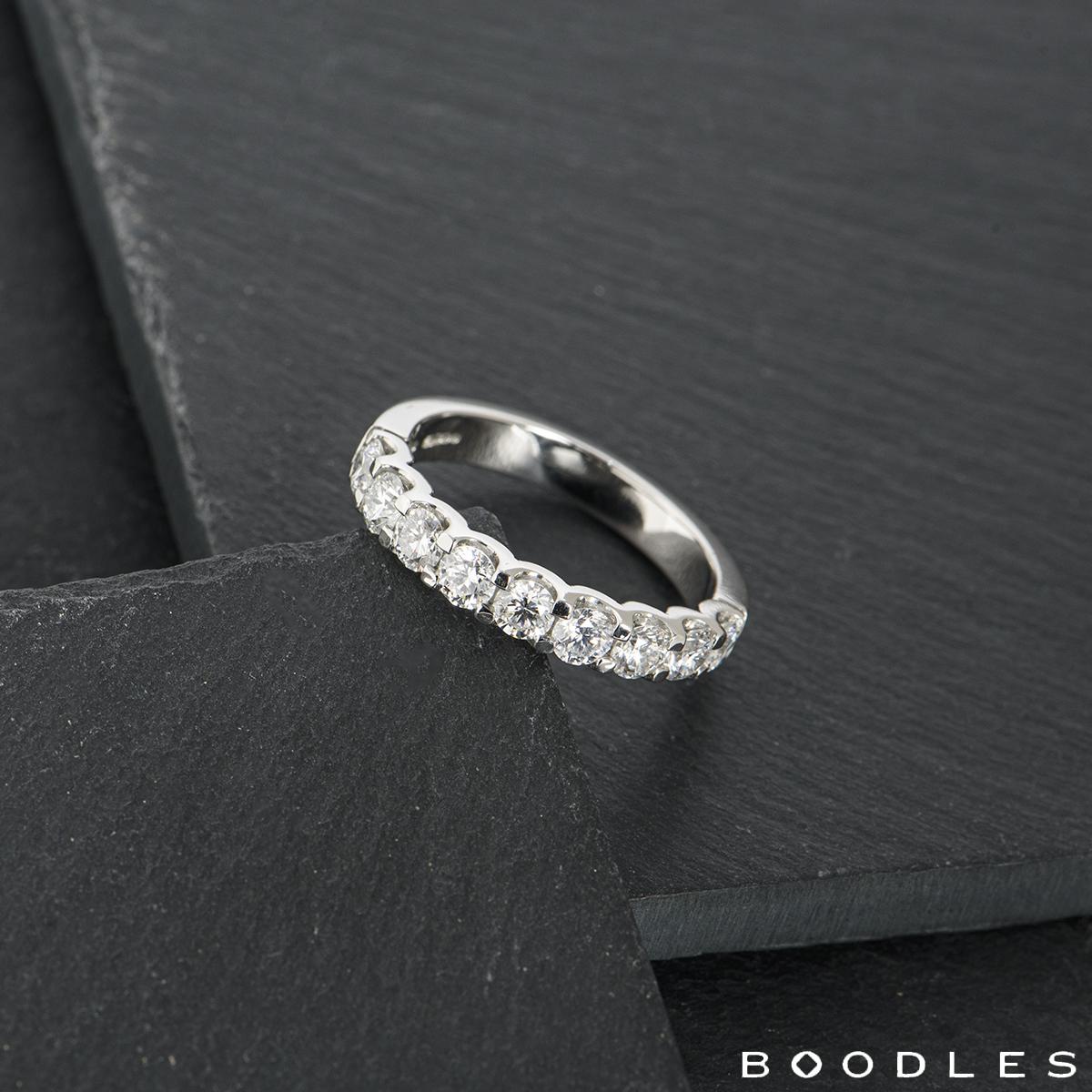 Boodles Platinum Half Eternity Diamond Ring 1.16ct In Excellent Condition In London, GB