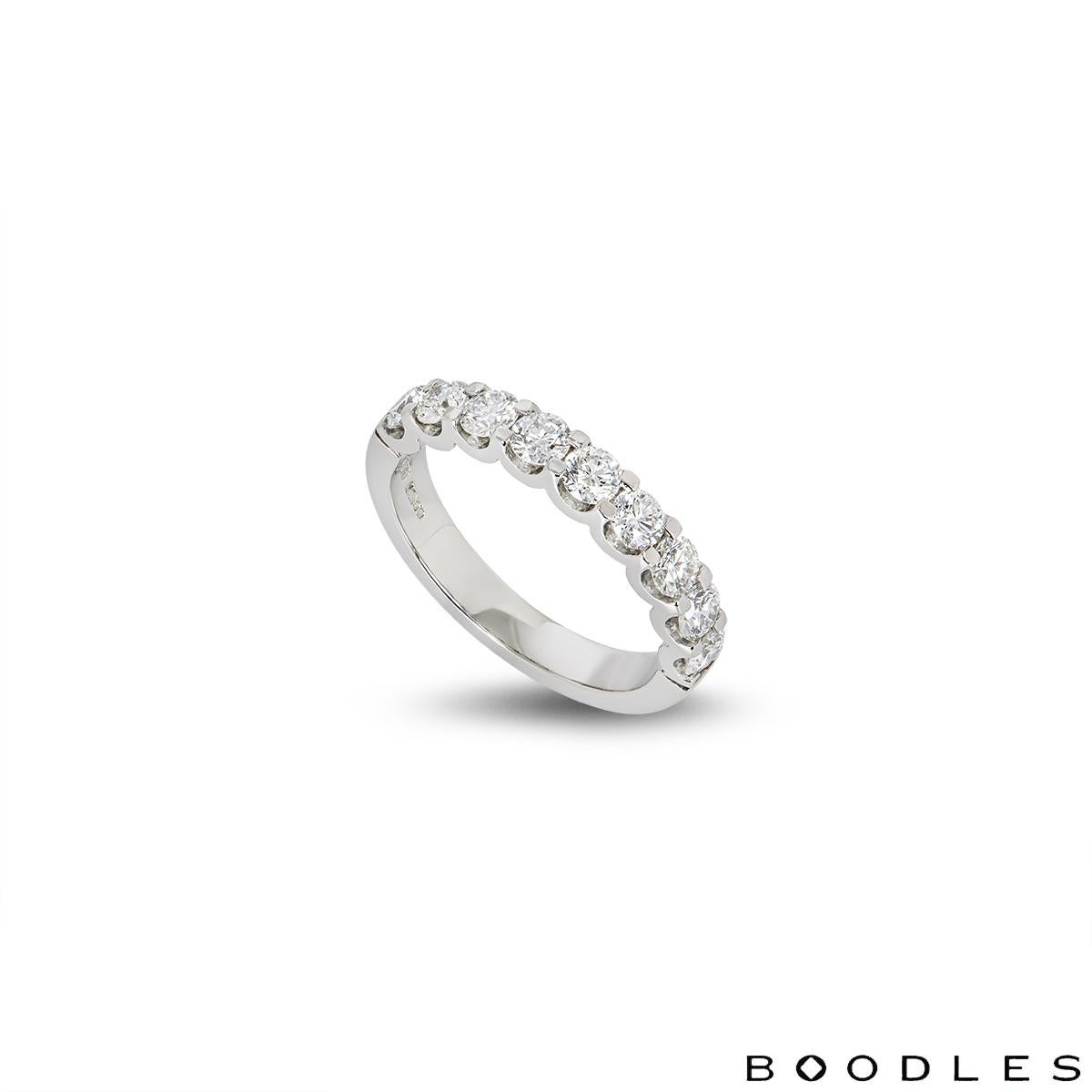 Boodles Platinum Half Eternity Diamond Ring 1.16ct 1