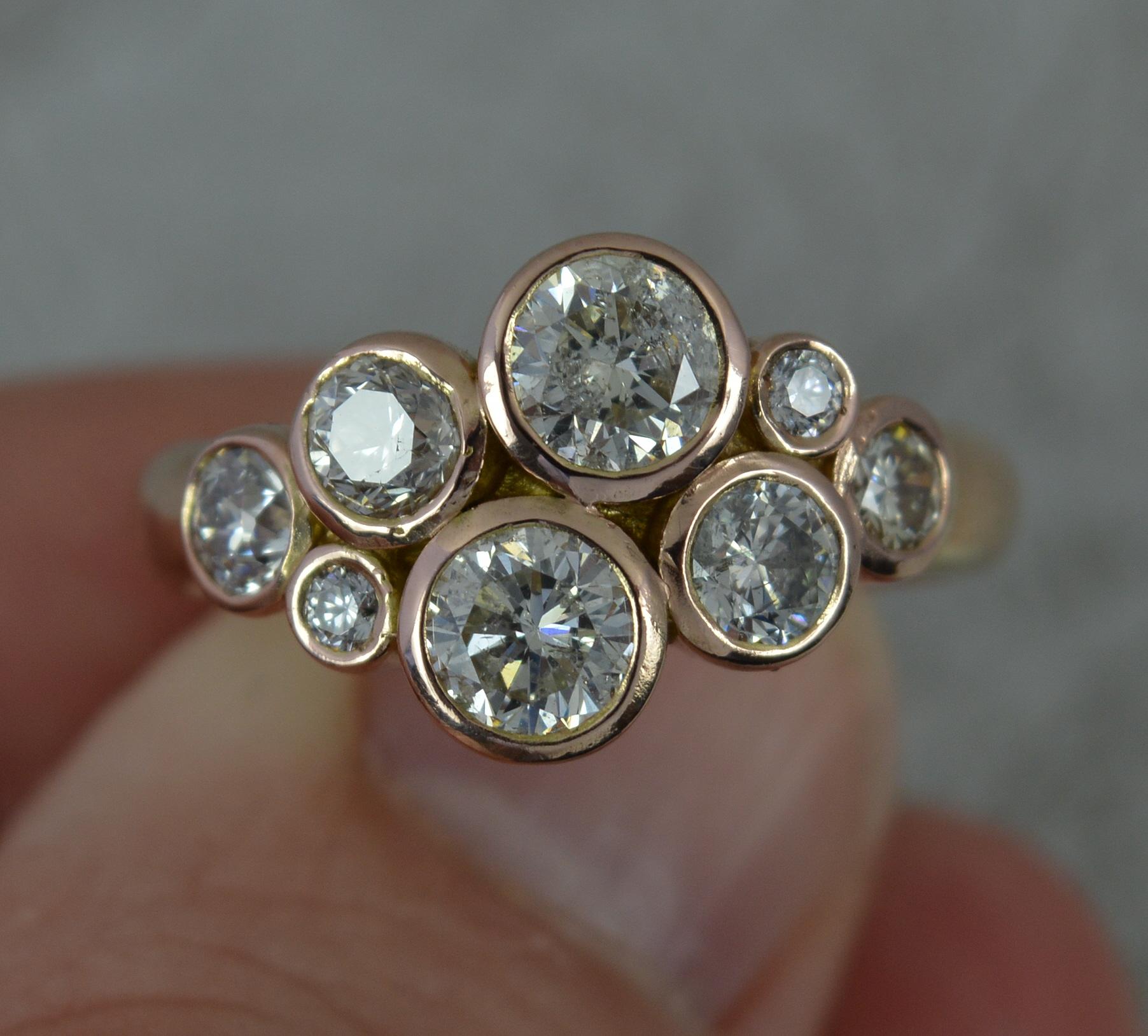 Boodles Raindance Design 14ct Rose Gold and Diamond Cluster Ring In Good Condition For Sale In St Helens, GB