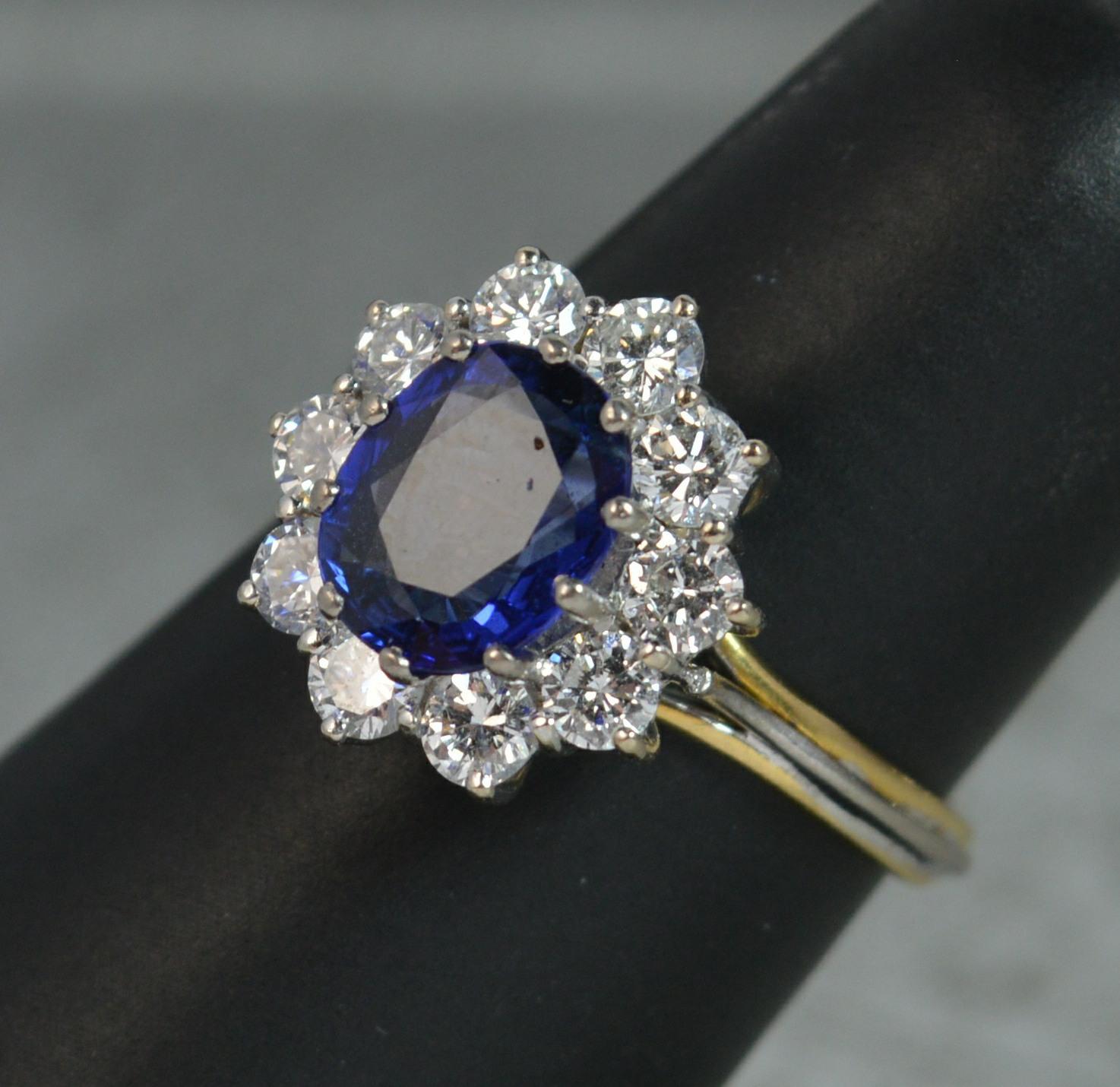 Boodles Sapphire 1.00 Carat VS1 Diamond 18 Carat Gold Cluster Ring 6