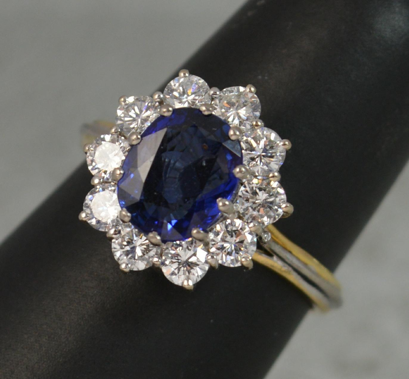 Boodles Sapphire 1.00 Carat VS1 Diamond 18 Carat Gold Cluster Ring 7