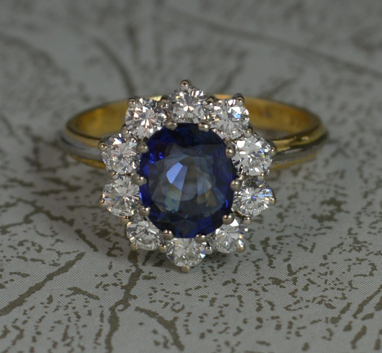 Boodles Sapphire 1.00 Carat VS1 Diamond 18 Carat Gold Cluster Ring 8