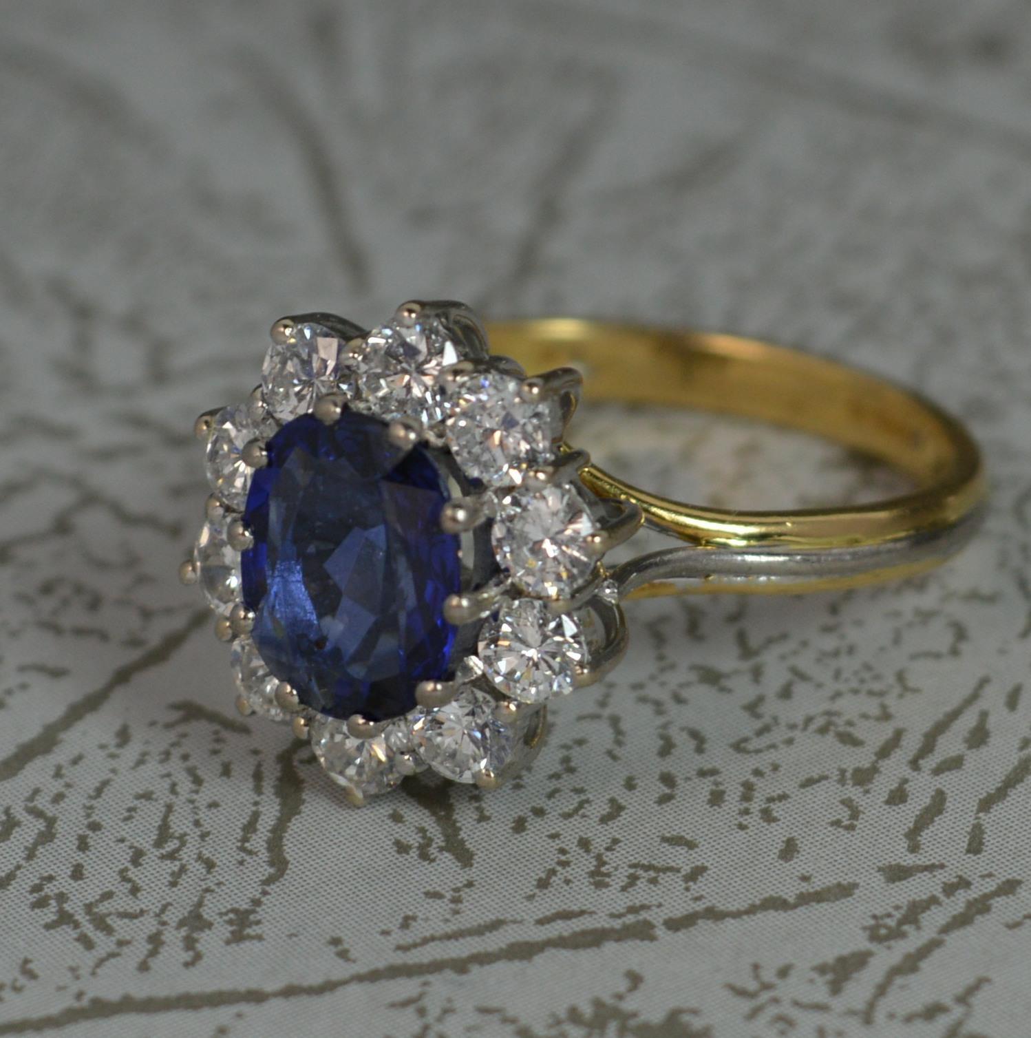 Boodles Sapphire 1.00 Carat VS1 Diamond 18 Carat Gold Cluster Ring 9
