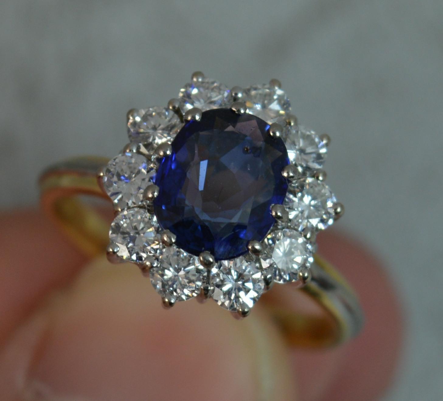Contemporary Boodles Sapphire 1.00 Carat VS1 Diamond 18 Carat Gold Cluster Ring