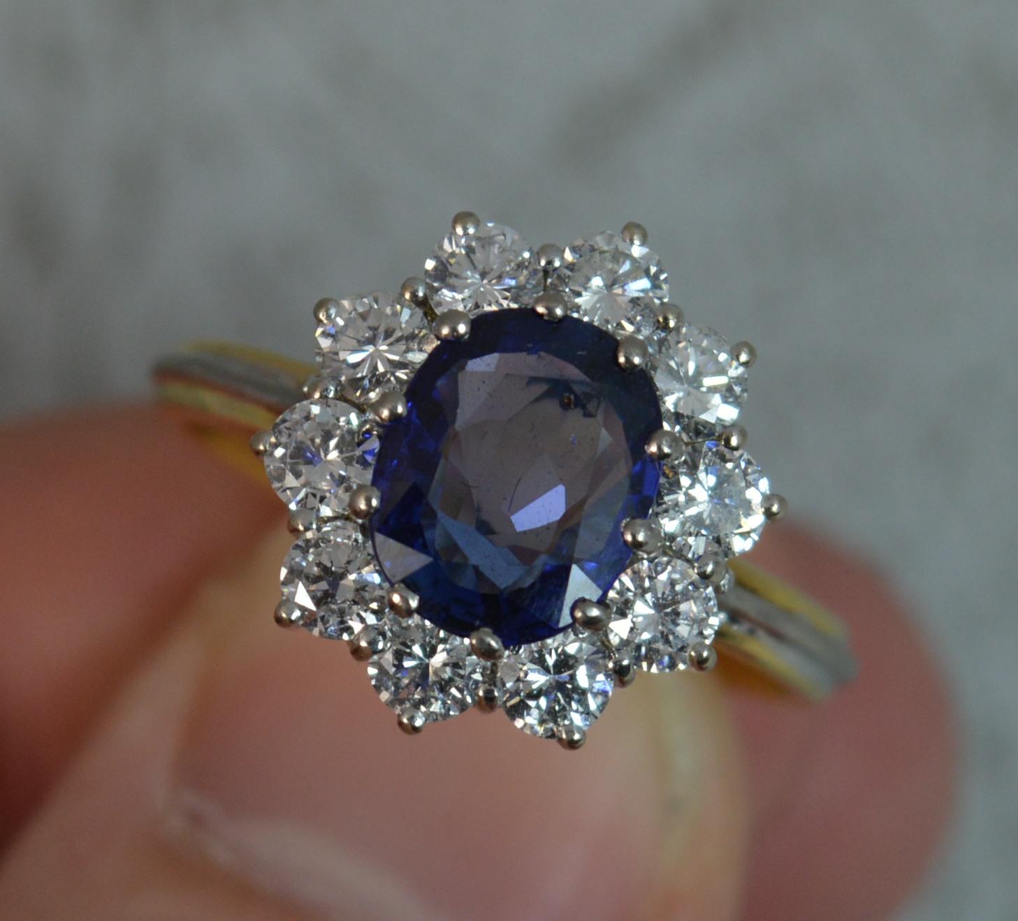 Boodles Sapphire 1.00 Carat VS1 Diamond 18 Carat Gold Cluster Ring In Excellent Condition In St Helens, GB