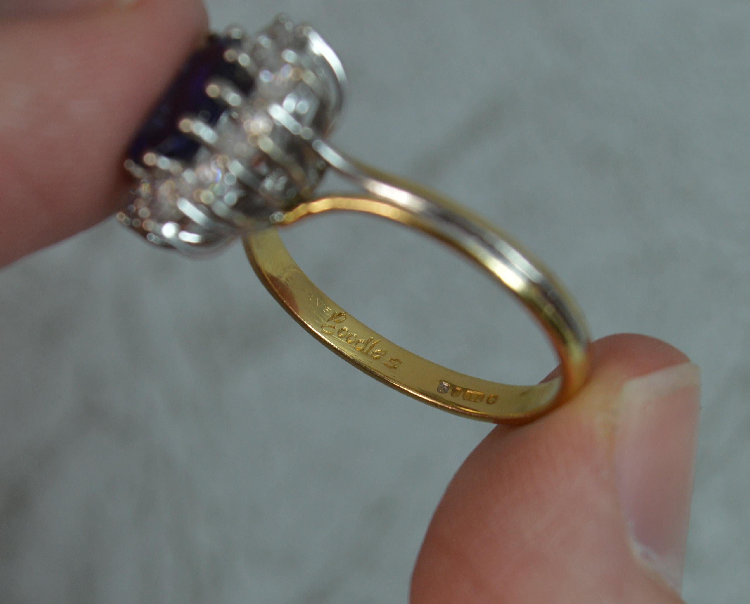 Women's Boodles Sapphire 1.00 Carat VS1 Diamond 18 Carat Gold Cluster Ring