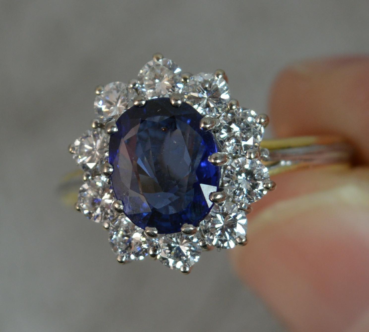 Boodles Sapphire 1.00 Carat VS1 Diamond 18 Carat Gold Cluster Ring 1