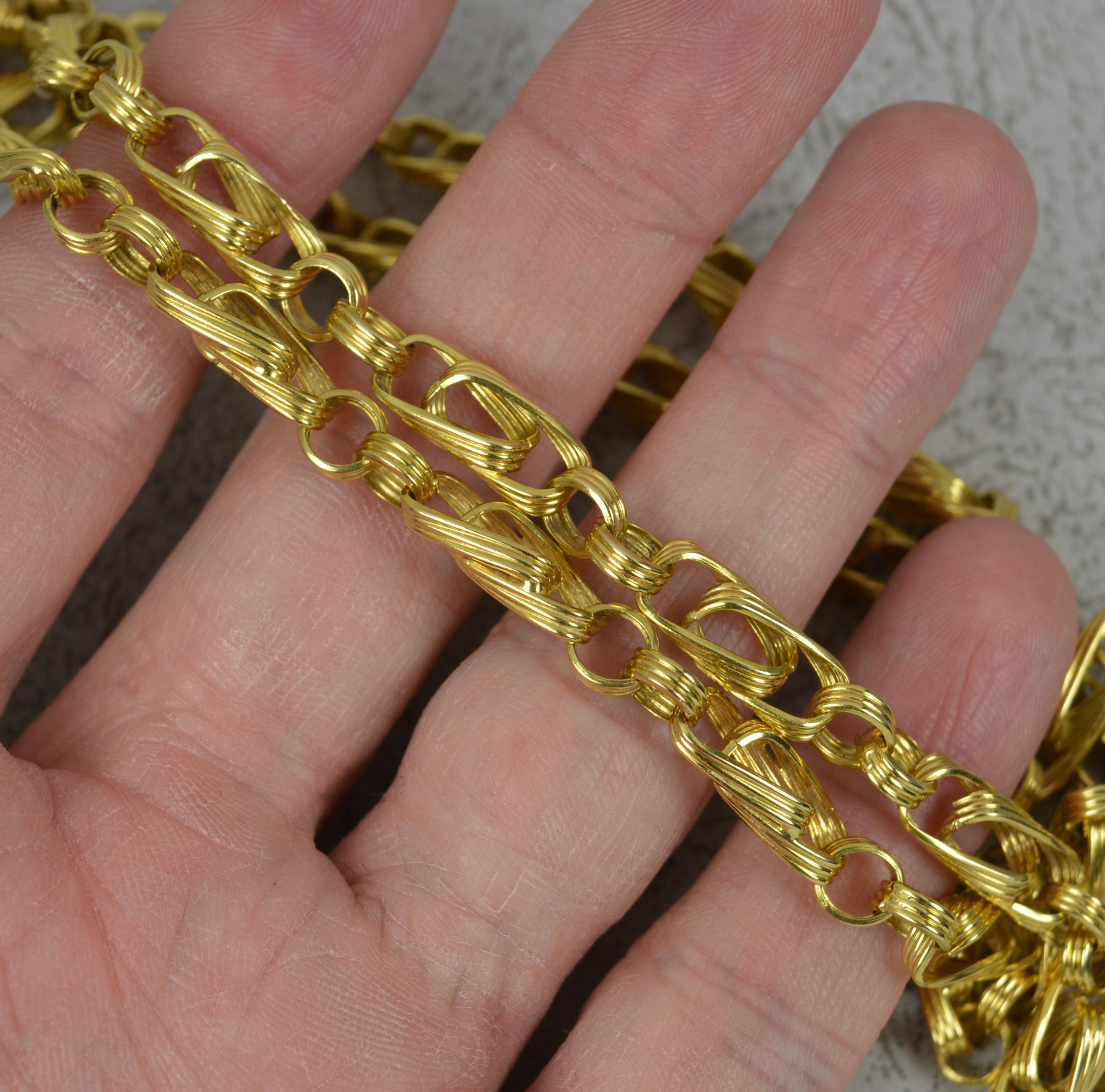 Boodles Solid 18 Carat Yellow Gold Fancy Link Necklace Chain In Good Condition For Sale In St Helens, GB