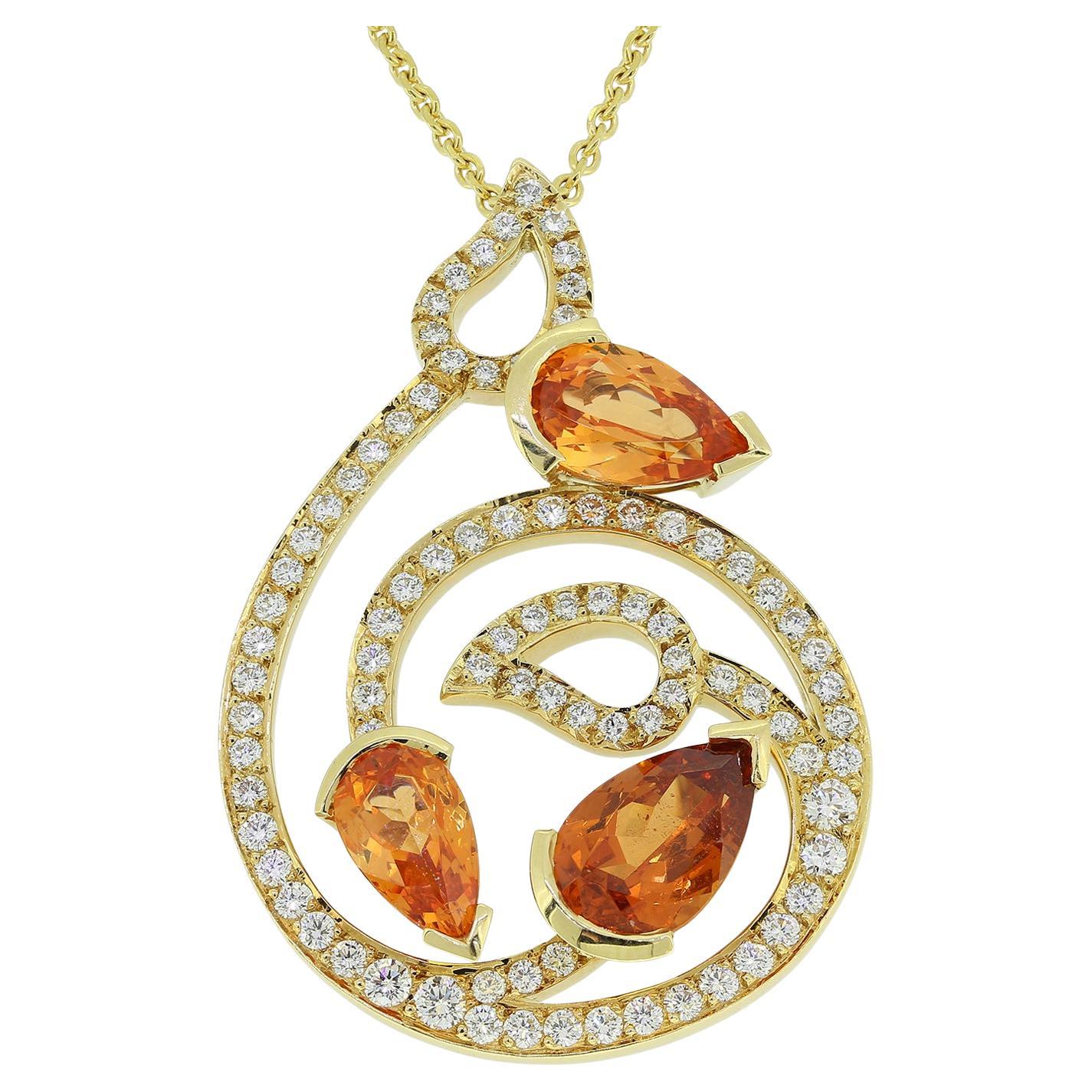 Boodles Halskette mit Spessartin-Granat und Diamanten im Angebot