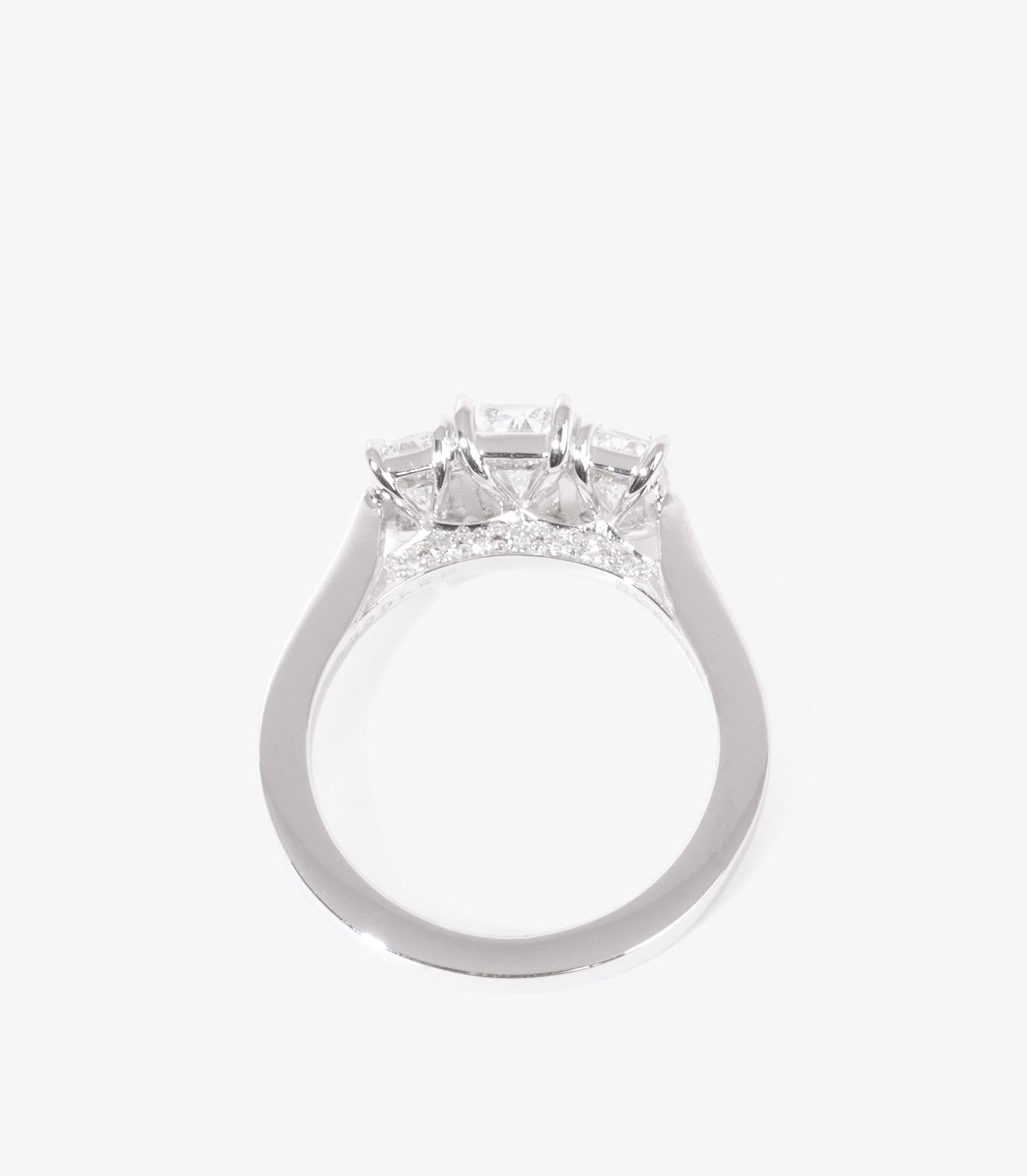  Boodles Trilogy Ashoka Cut Platinum Diamond Engagement Ring (bague de fiançailles) Unisexe 