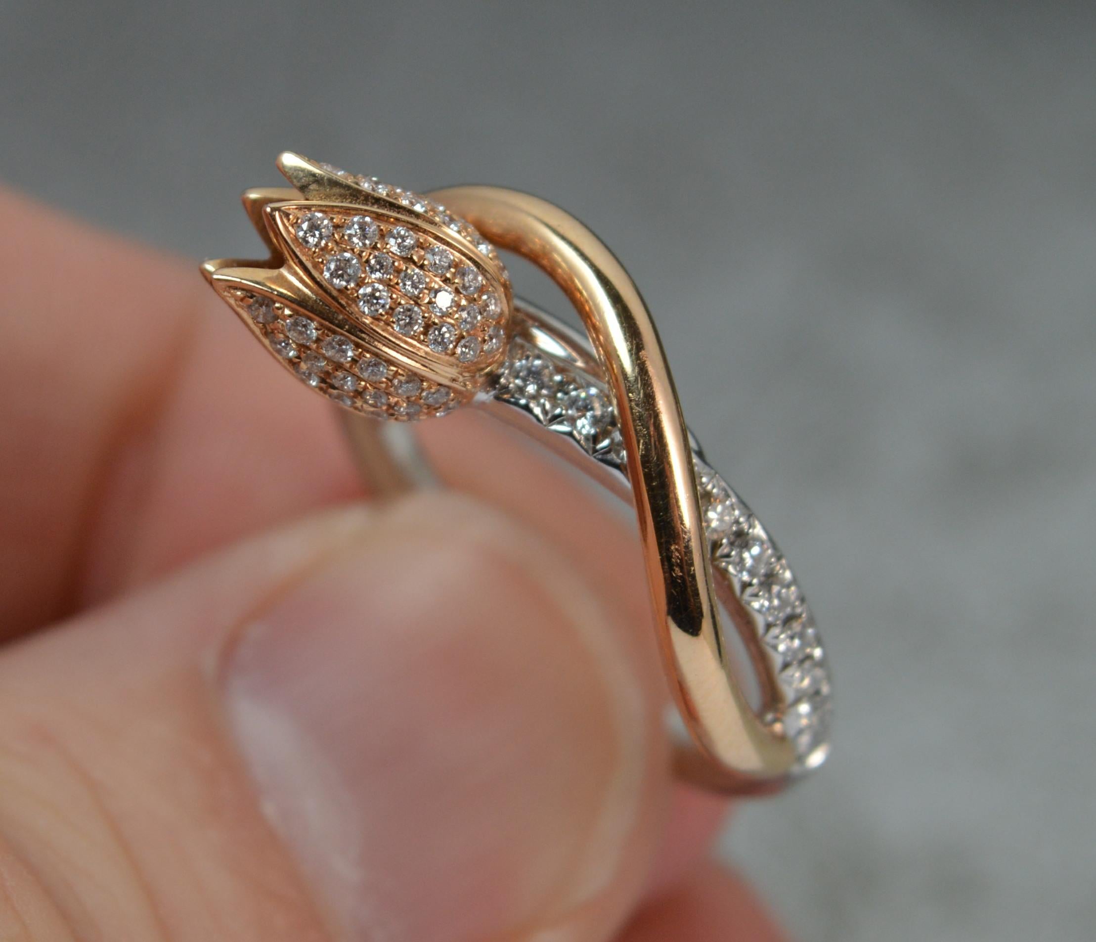 Round Cut Boodles VS1 Diamond 18 Carat Gold Maymay Tulip Ring