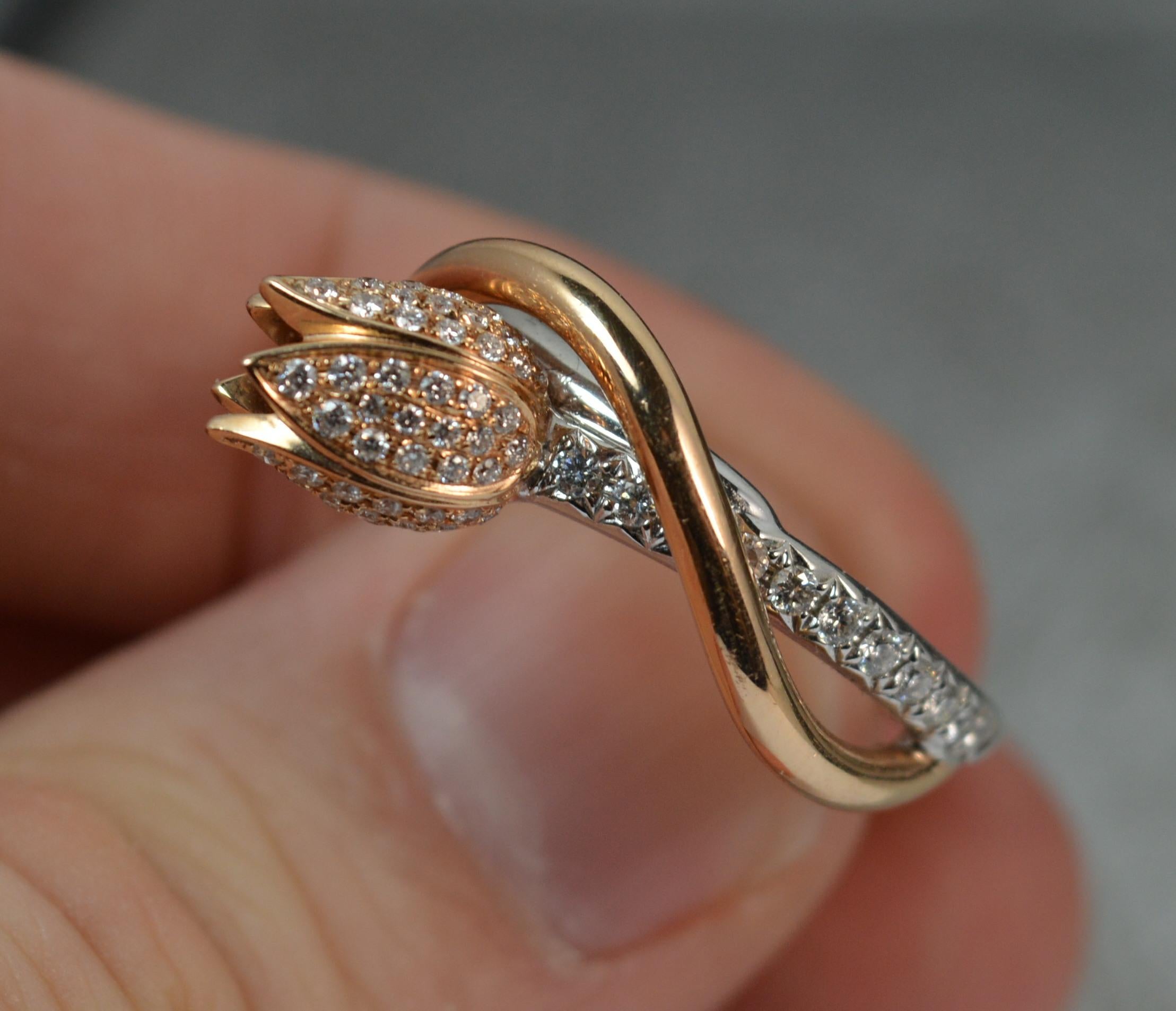 Boodles VS1 Diamond 18 Carat Gold Maymay Tulip Ring In Excellent Condition In St Helens, GB