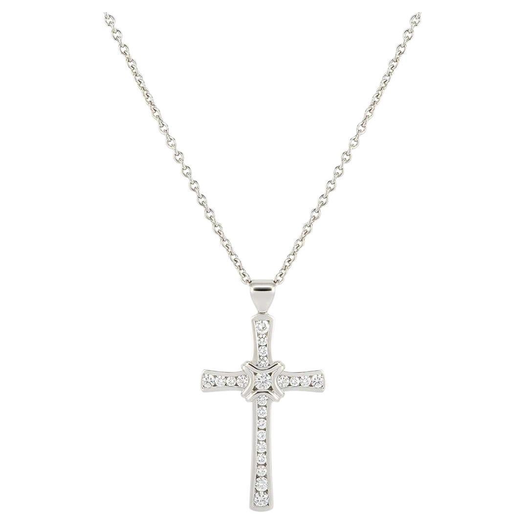 Boodles White Gold Diamond Set Cross Pendant