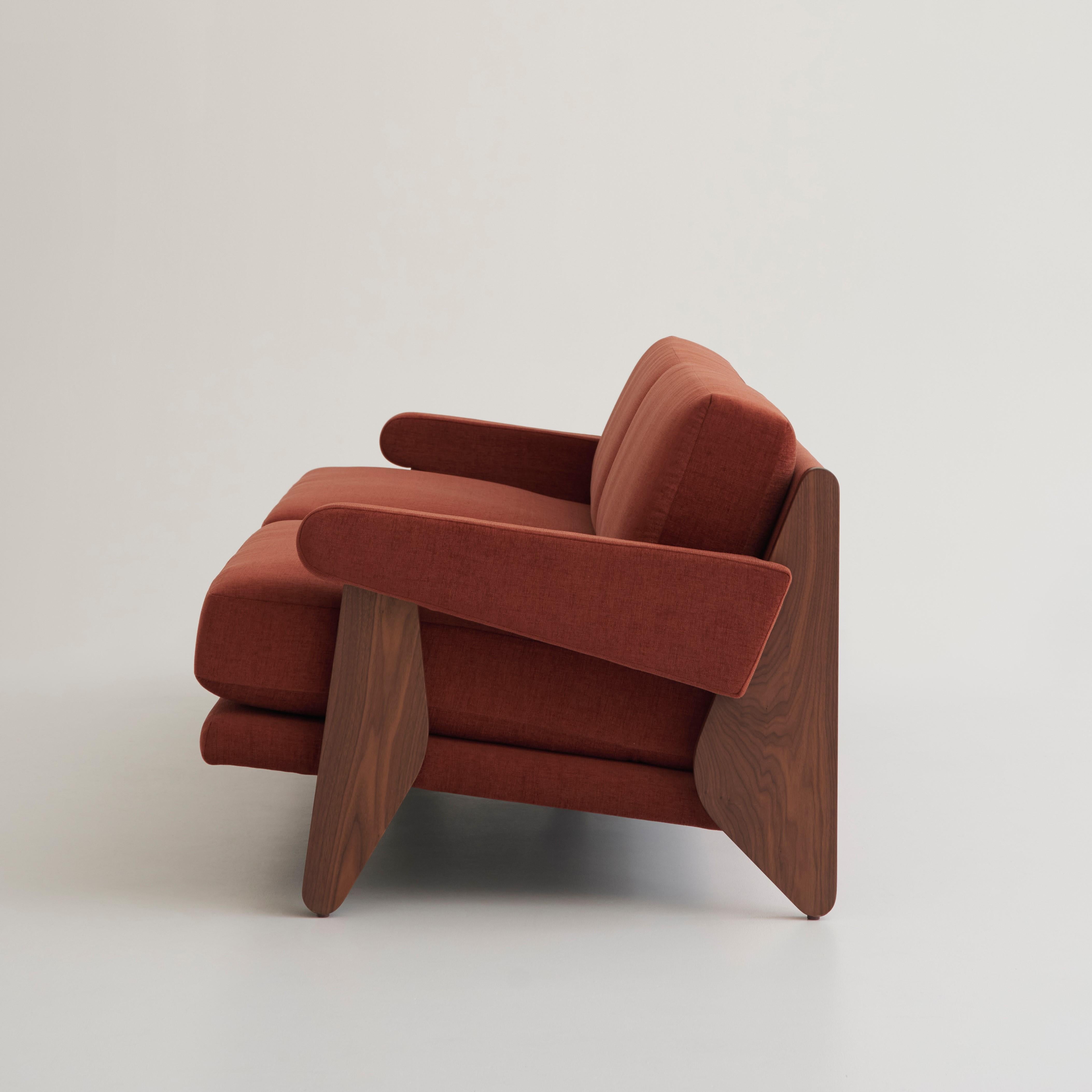 Australian Booham Double Sofa by Daniel Boddam, Walnut (COM) For Sale