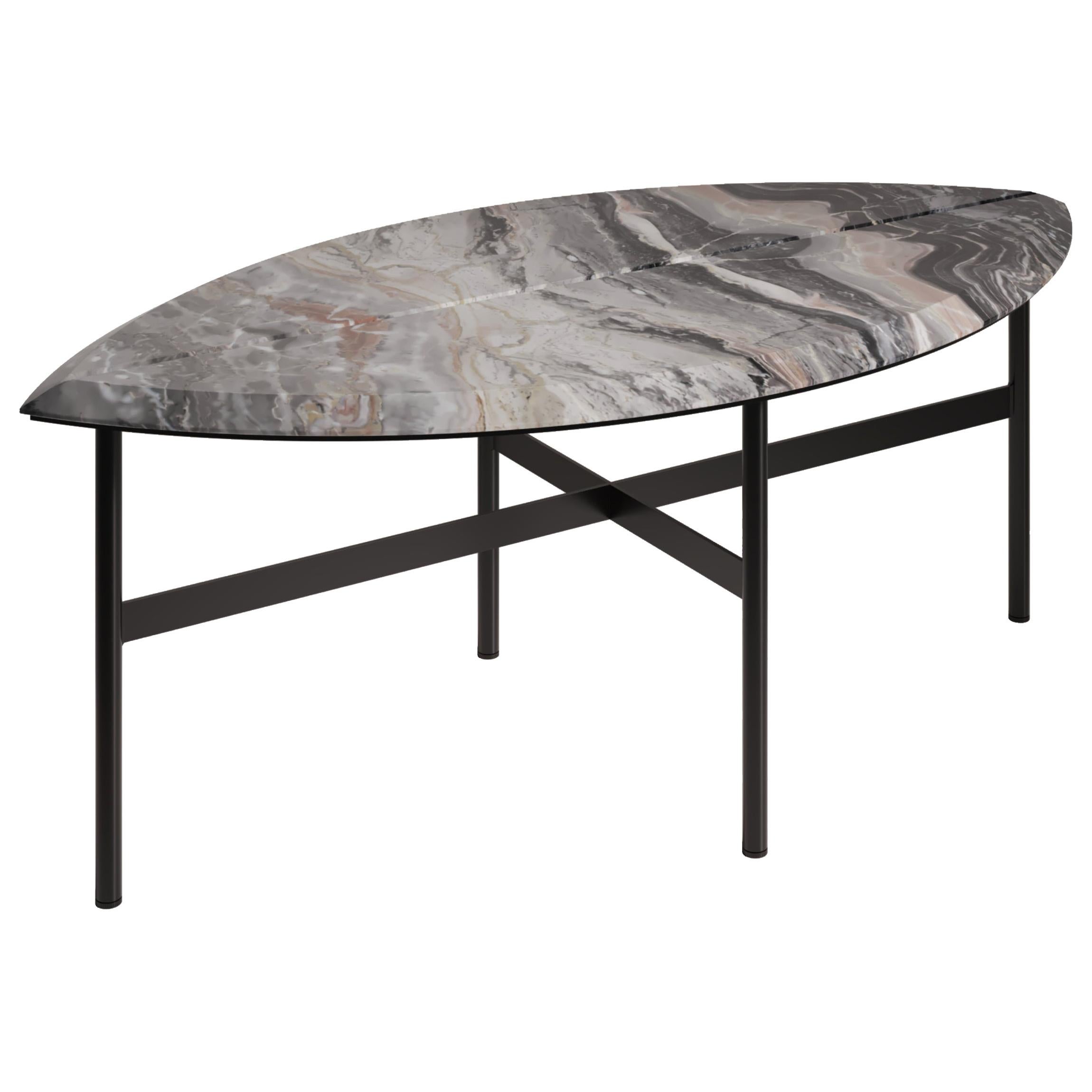 Book 1 Contemporary Coffee Table in Marble and Metal