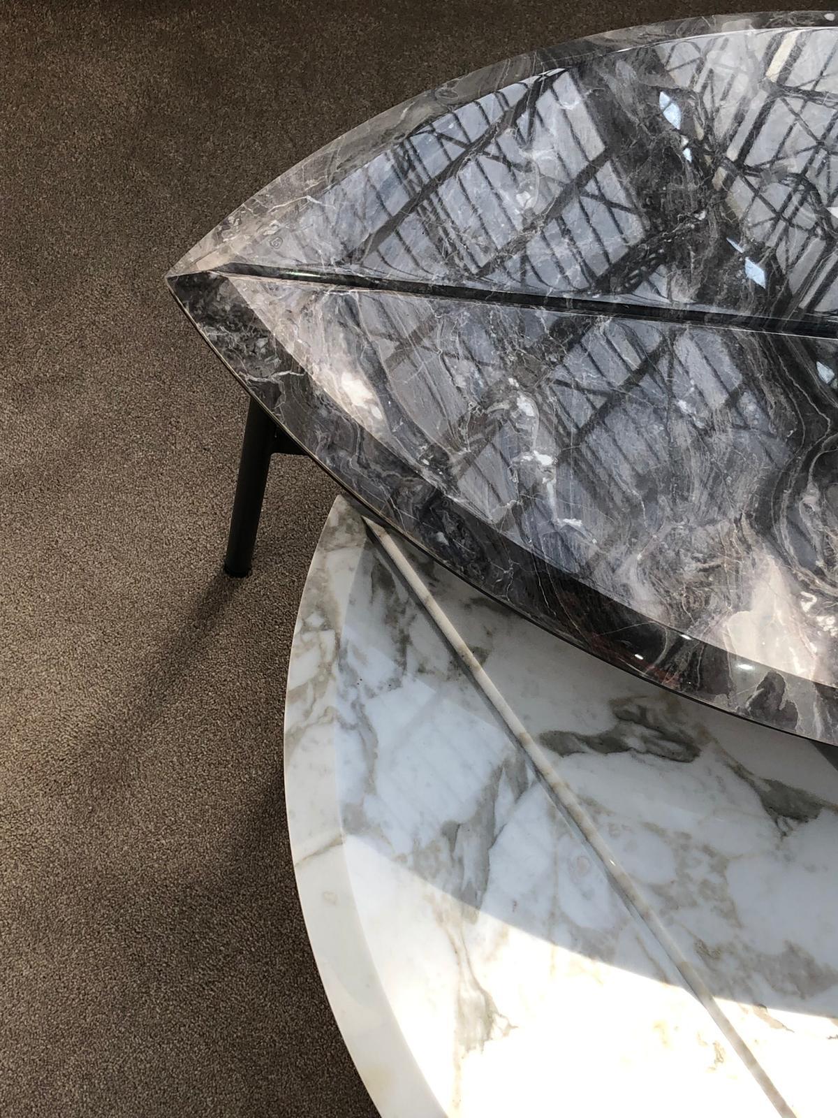 Book 1 Contemporary Coffee Table in Marble and Metal For Sale 3