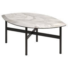 Book 2 Contemporary Coffee Table in Marble and Metal by Artefatto Design Studio