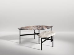 Book 2 Contemporary Coffee Table in Marble and Metal