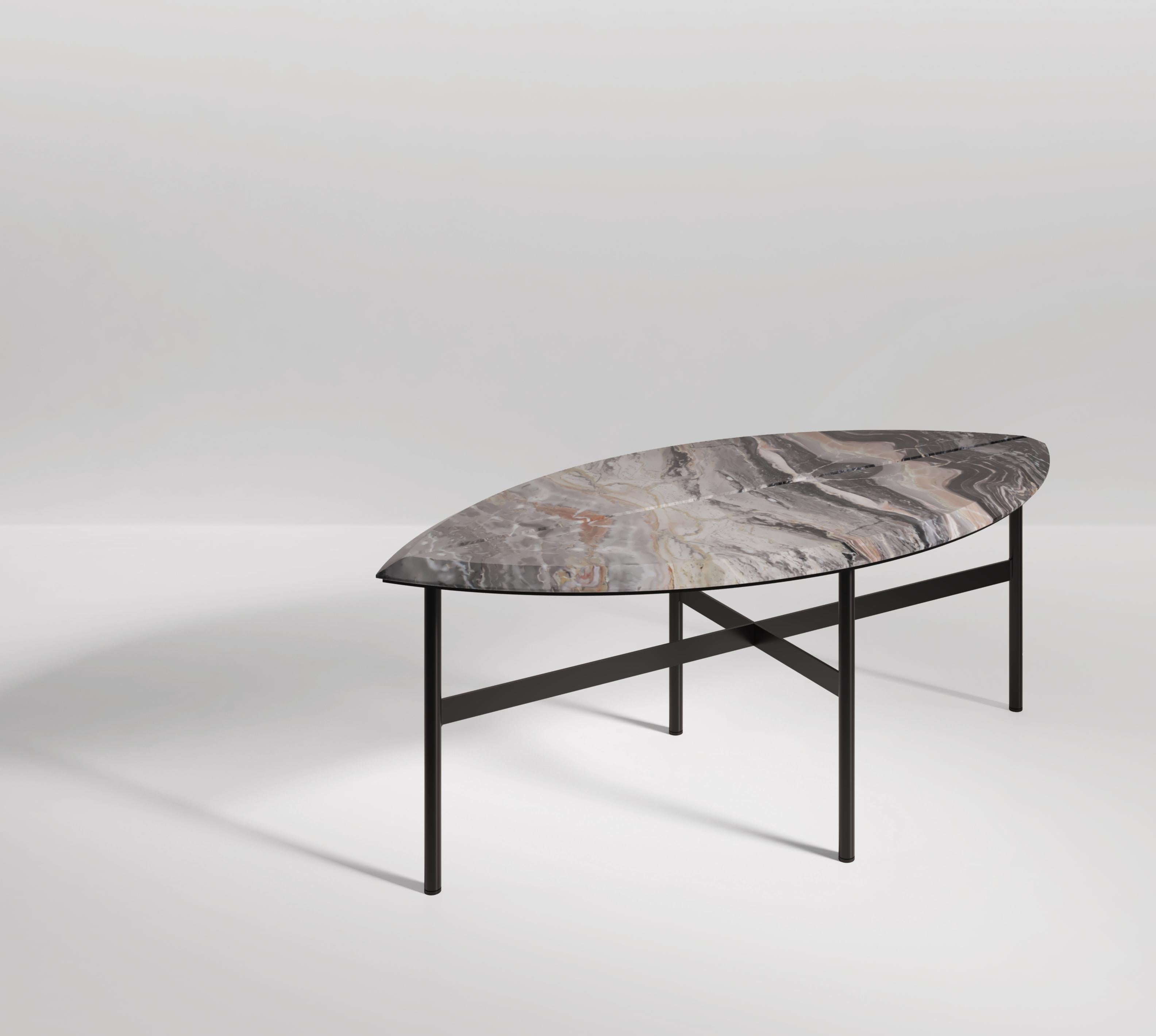 Italian Book 2 Contemporary Coffee Table in Marble and Metal For Sale