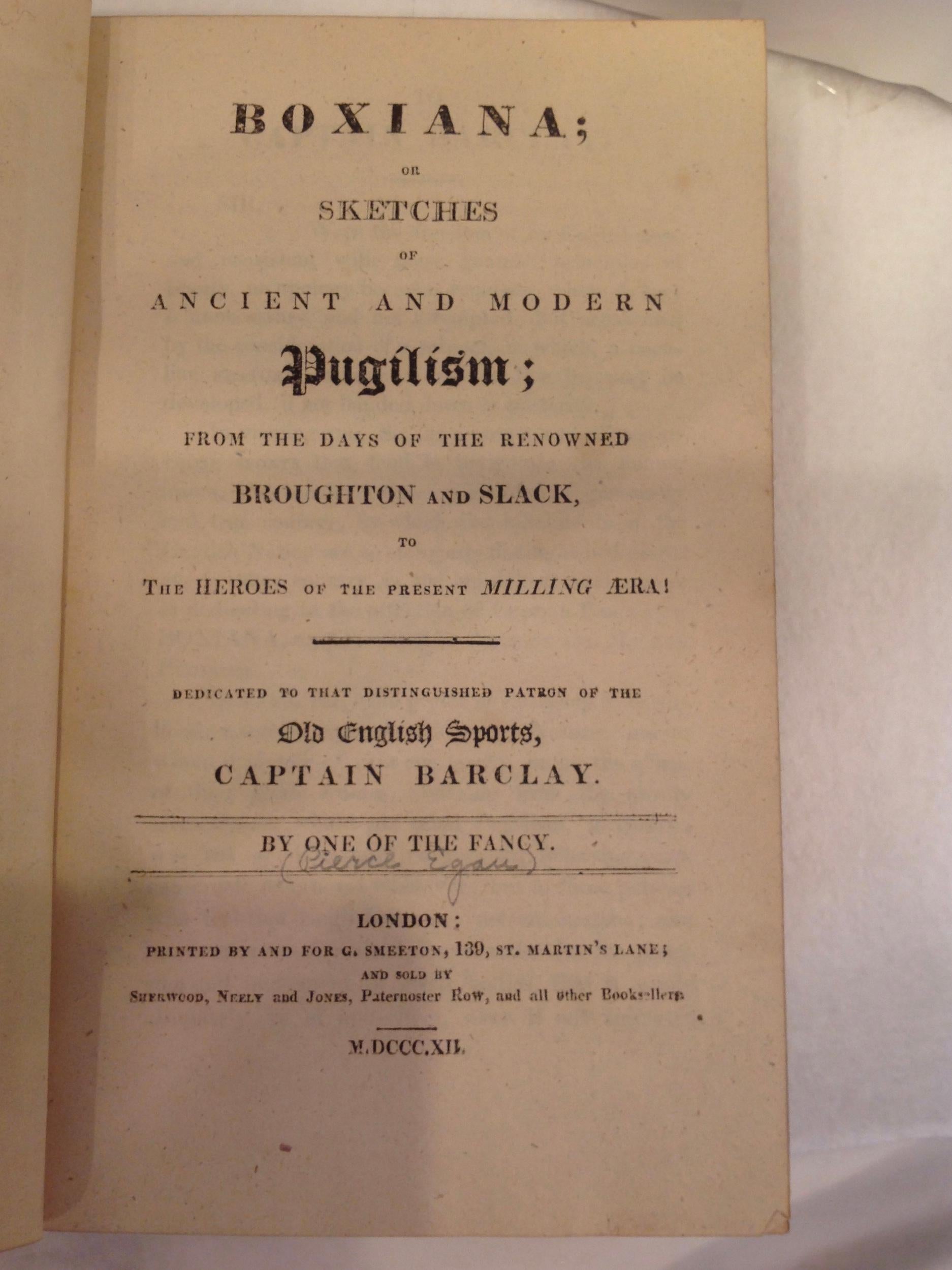 Book, A Fine Binding Boxiana, London, 1812 In Good Condition For Sale In West Palm Beach, FL