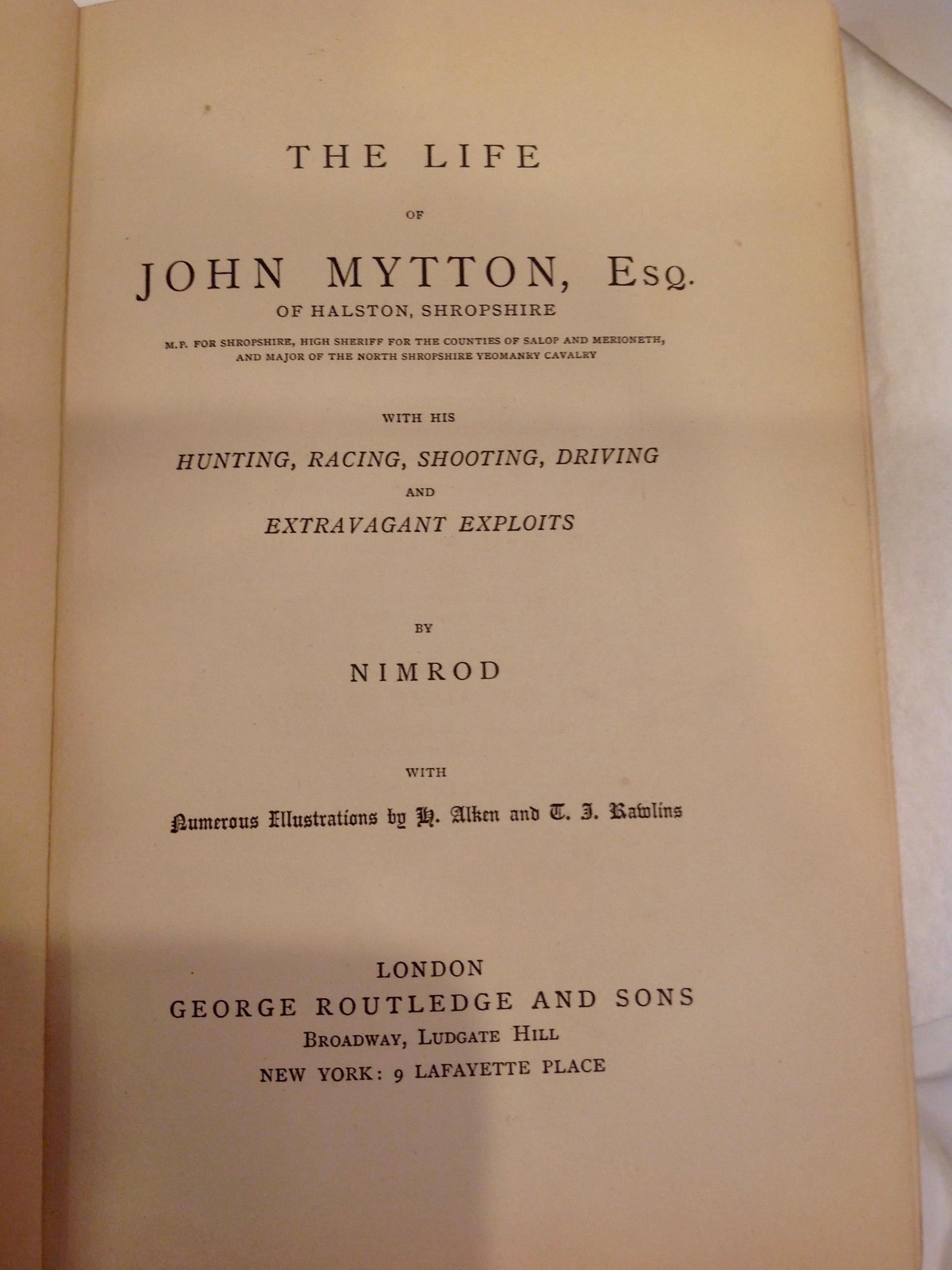 Book, A Fine Binding The Life of John Mytton, Esq. In Good Condition For Sale In West Palm Beach, FL