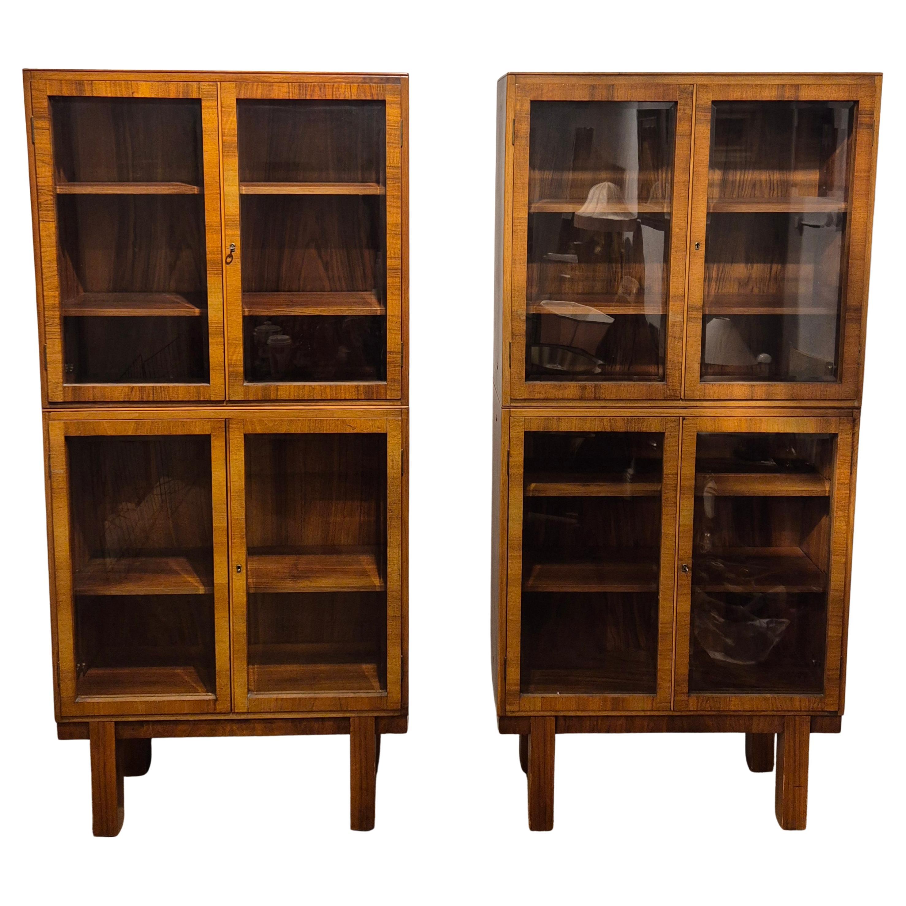 Vitrines en noyer de Brumax, Allemagne, années 1930