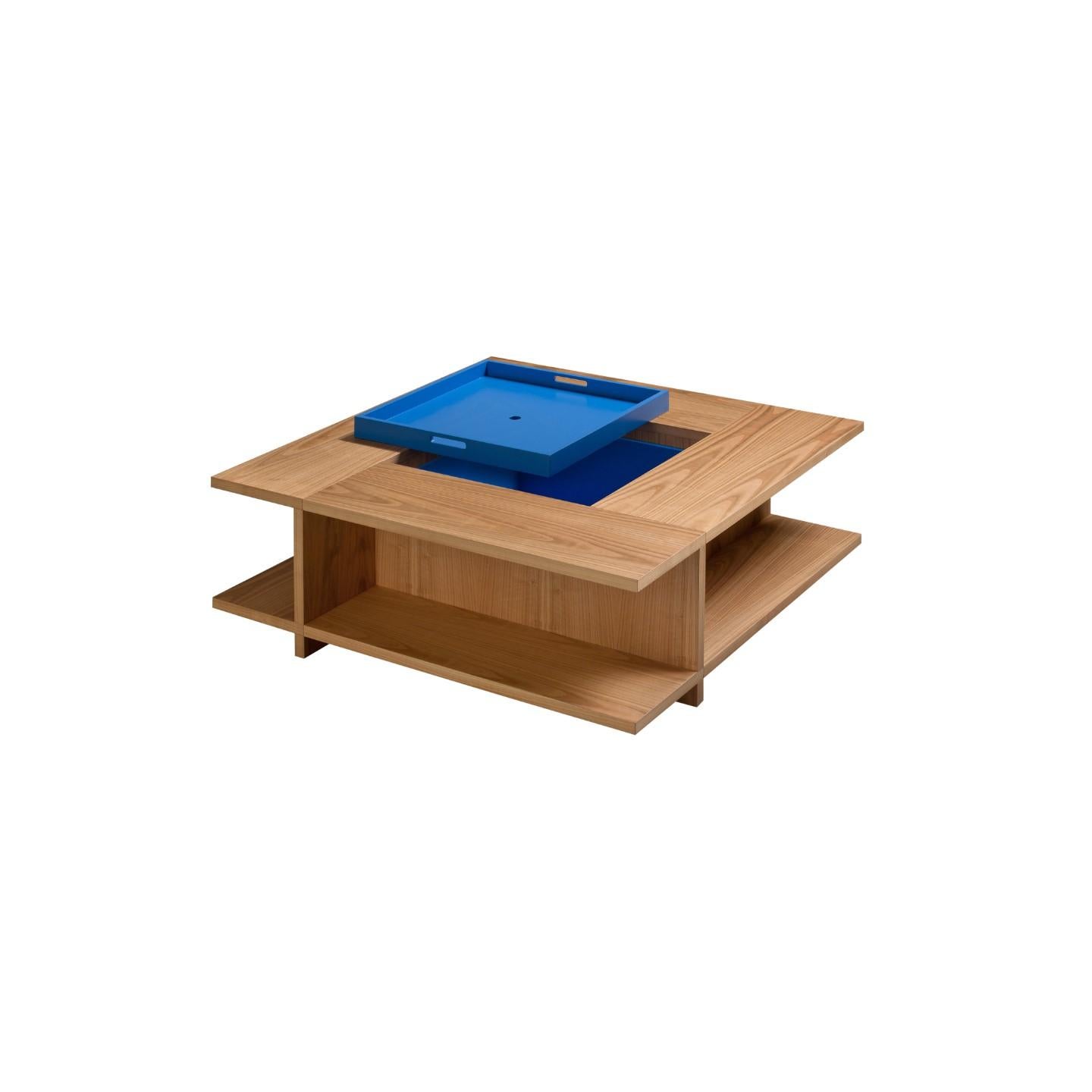Small coffee table made of cherry wood to be used as a bookcase.
Internal compartment closed by a removable tray.
Available in different finishes.
 
 
  