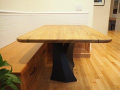Book match bleached elm dining table