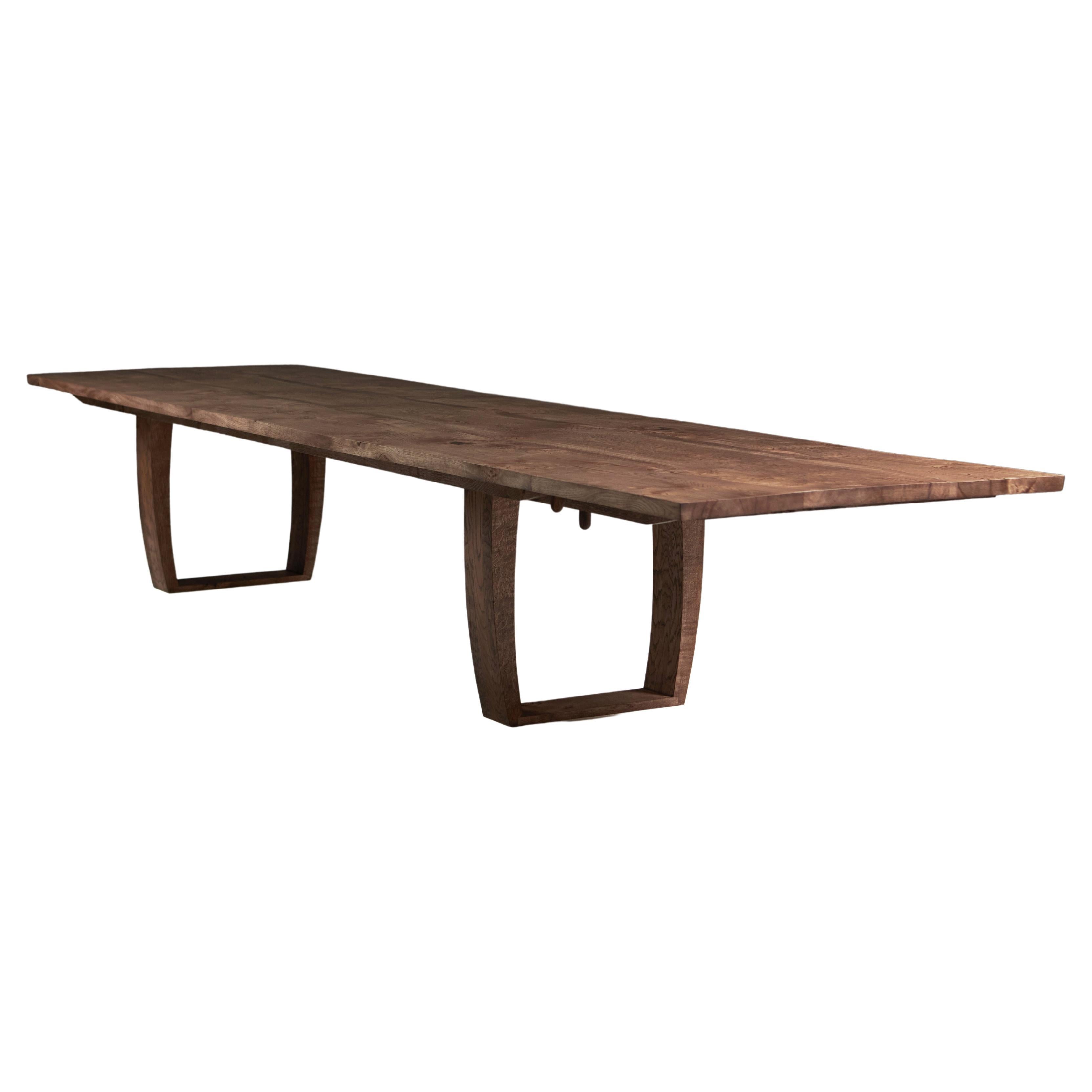 Book-Matched Extendable Table in solid English Oak