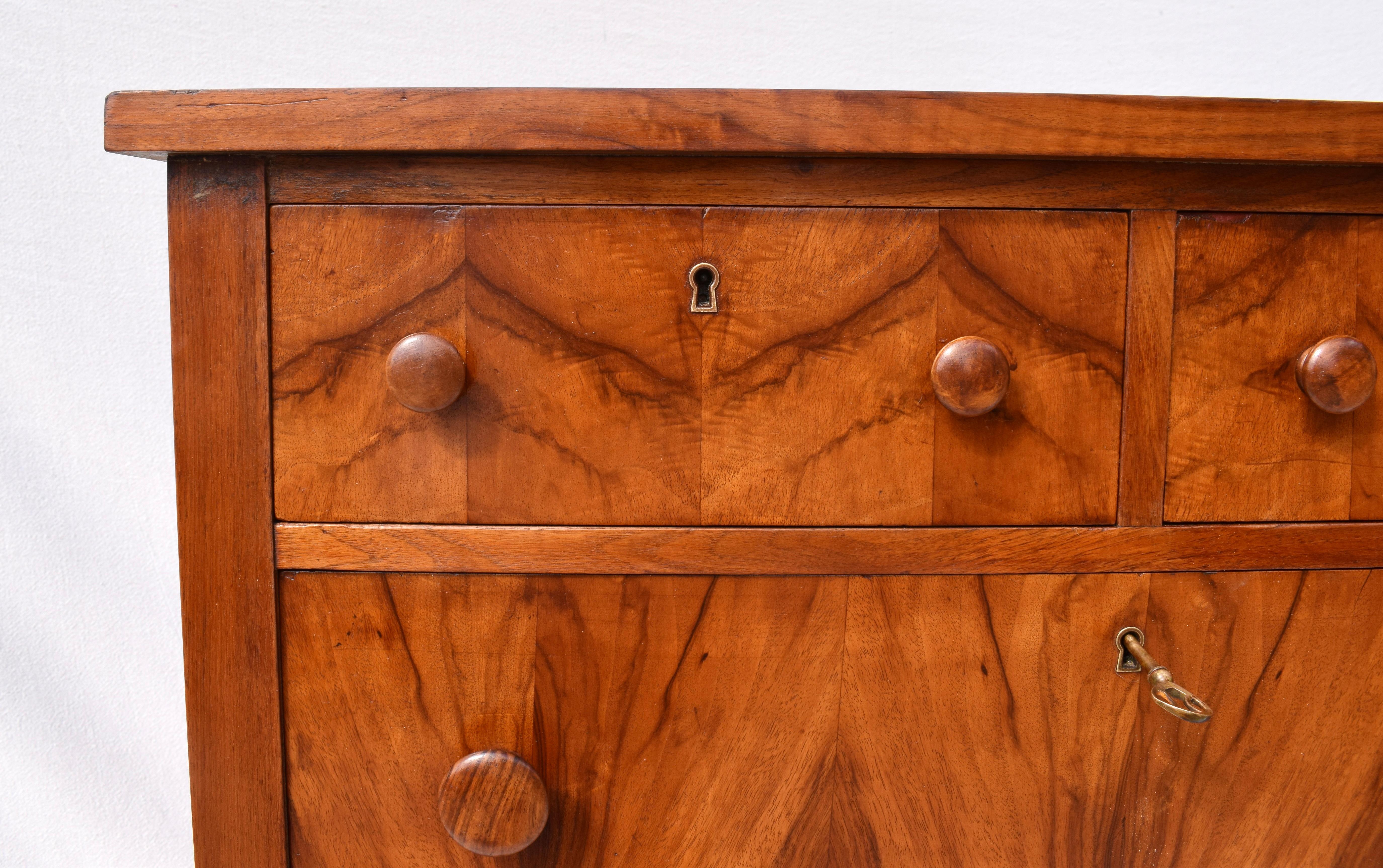 Book-Matched Flame Mahogany Chest of Drawers on Casters 2