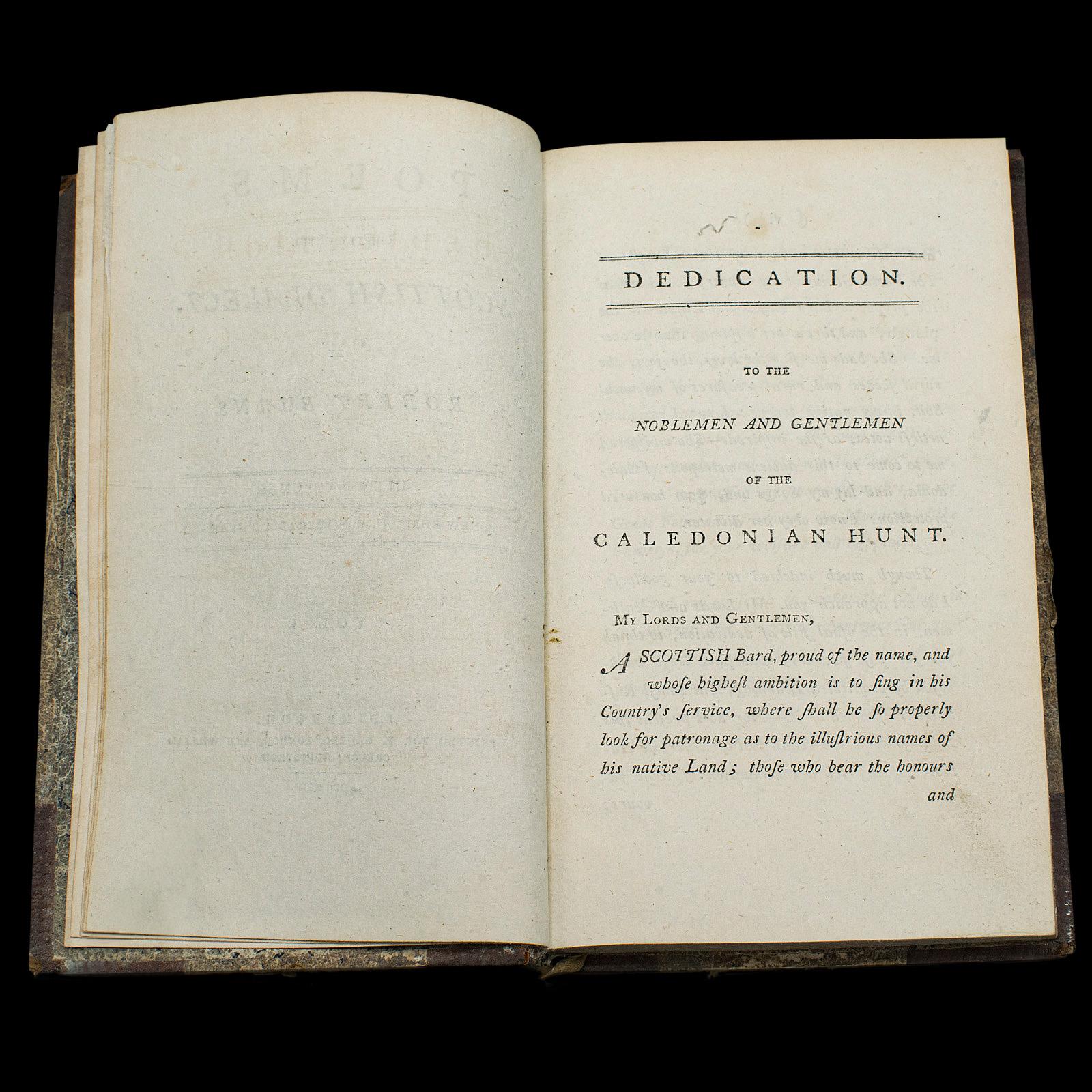 Book of Antique Poems by Robert Burns, Scottish Dialect English, Georgian, 1813 In Good Condition In Hele, Devon, GB