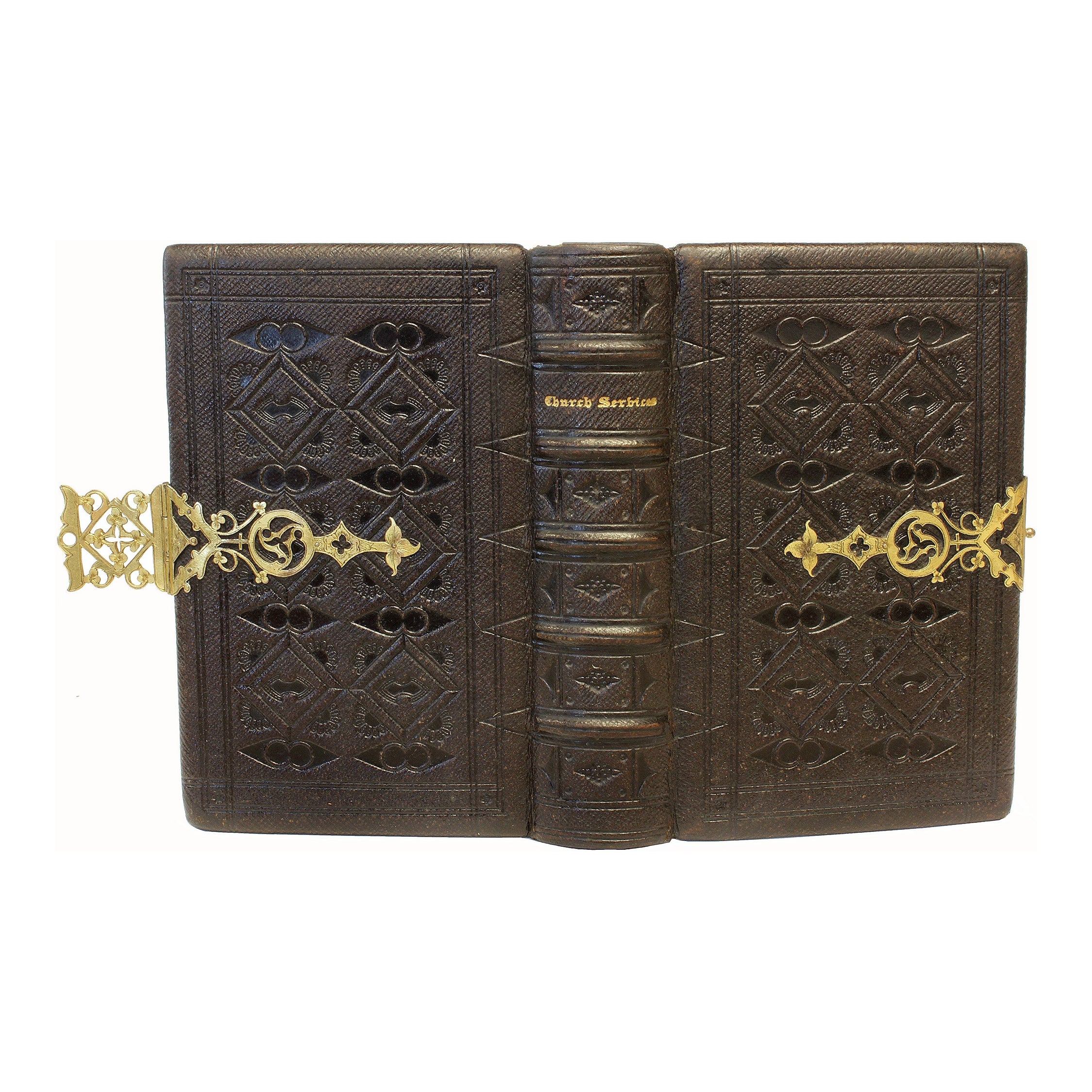 Book OF COMMON PRAYER - 1852 - IN A FINE BRASS MOUNTED BINDING !