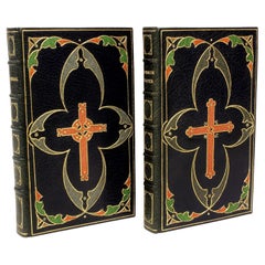 Antique Book of Common Prayer / Hymnal, 2 Vols., Elaboratly Leather Bound by Grabau