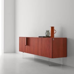 Livre Buffet en noyer rouge avec étagères en verre