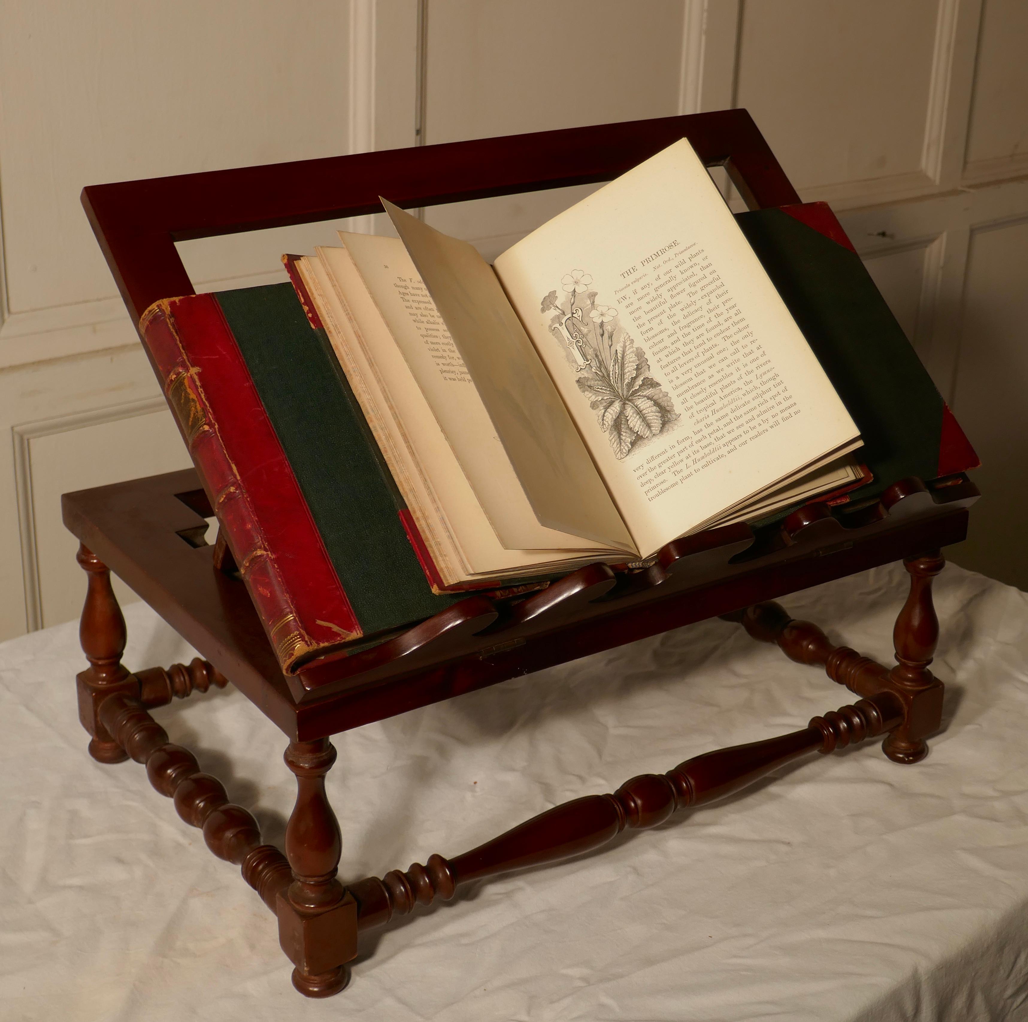 Book rest, reading or music stand

This is a charming piece, it is made in mahogany it has a superb and stabile design with several angle settings to suit your needs and page clips 

A charming piece and in good condition, not only would it be a