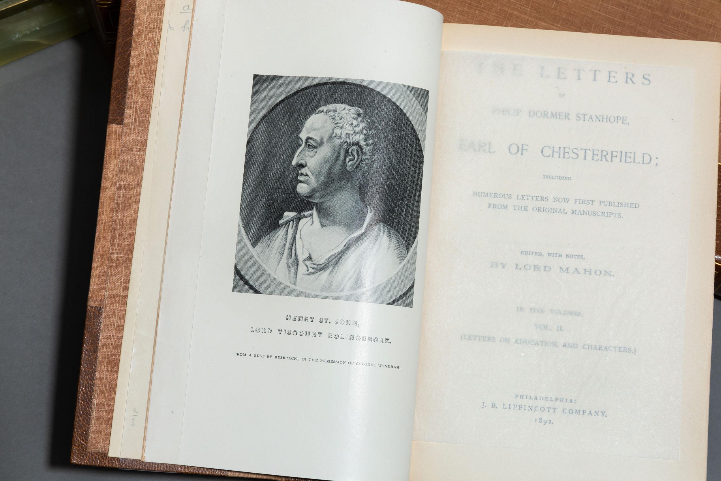 'Book Set', 5 Volumes, Lord Chesterfield, Lettters In Good Condition In New York, NY