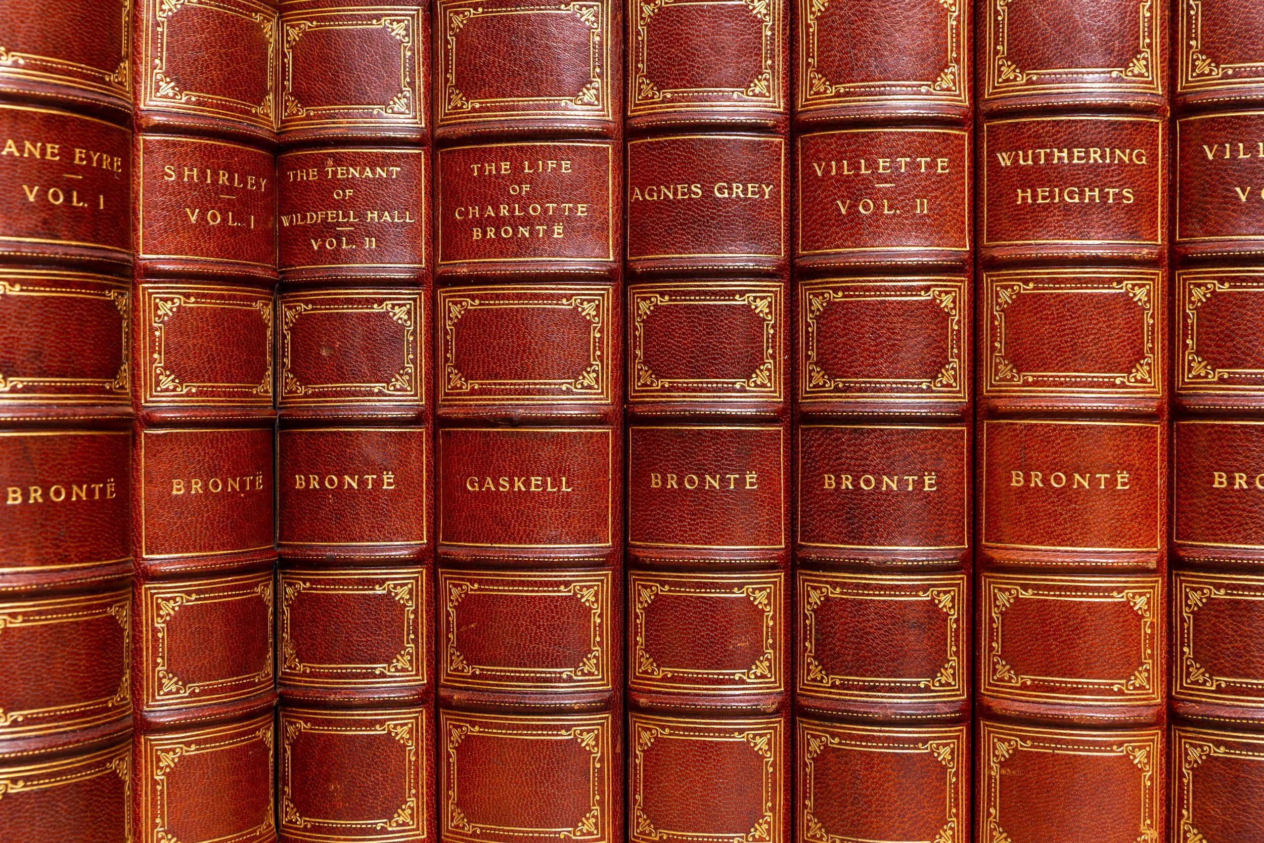 Leather 'Book Sets' 12 Volumes, Bronte, Sisters, Novels