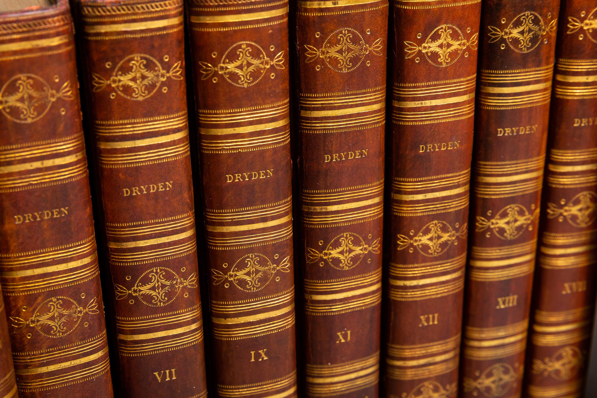 British 'Book Sets' 18 Volumes, John Dryden, The Works For Sale