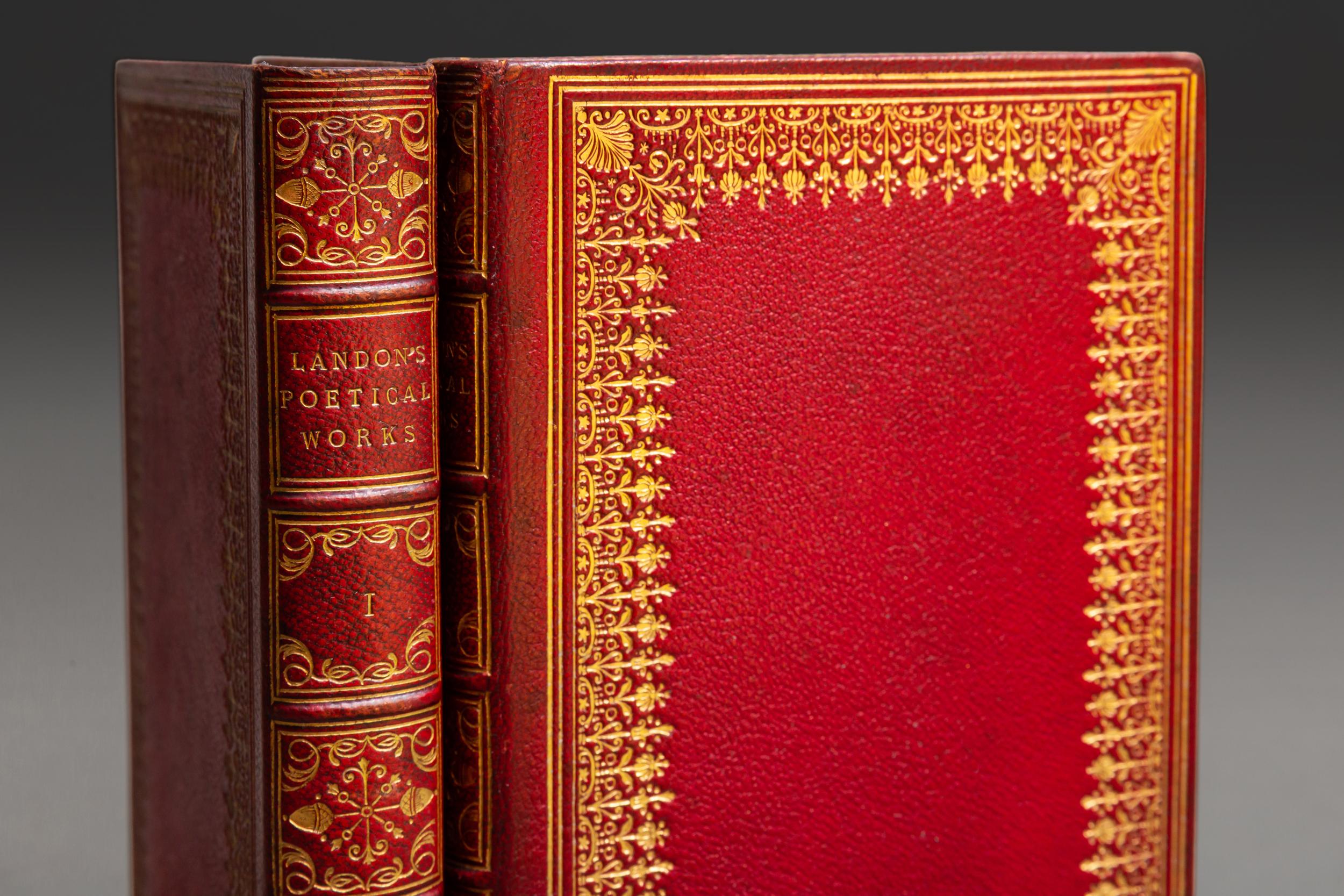 British 'Book Sets' 2 Volumes, Letitia Elizabeth Landon, the Poetical Works