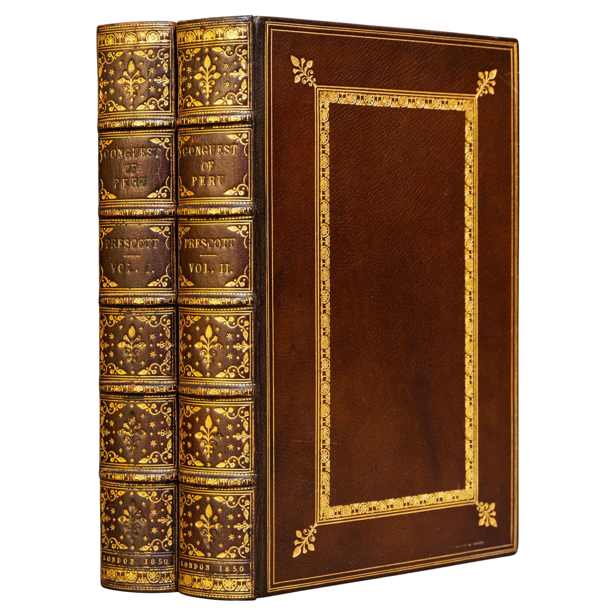 'Book Sets' 2 Volumes, William H. Prescott, The Conquest of Peru
