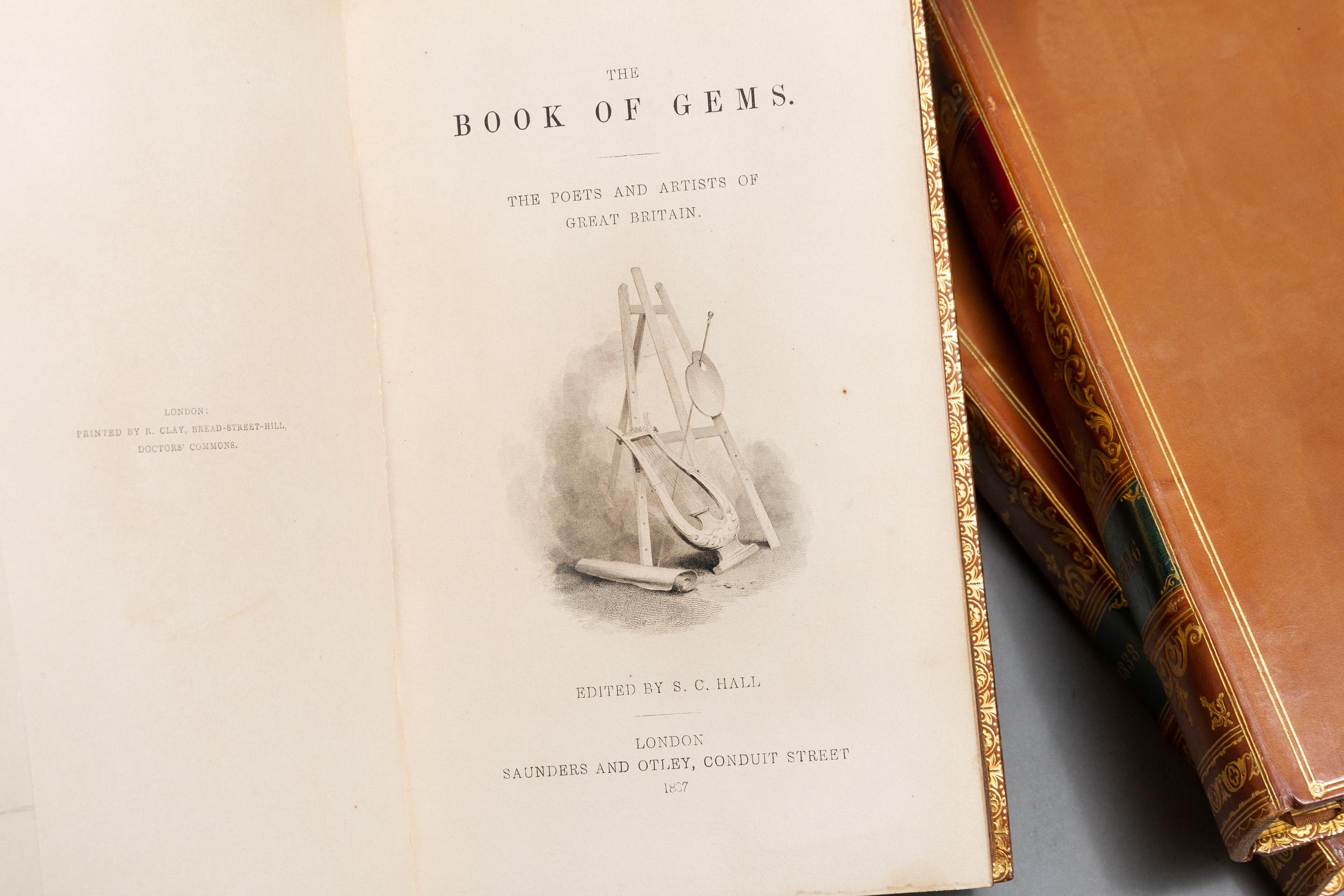 'Book Sets' 3 Volumes, S. C. Hall, The Book of Gems In Good Condition For Sale In New York, NY