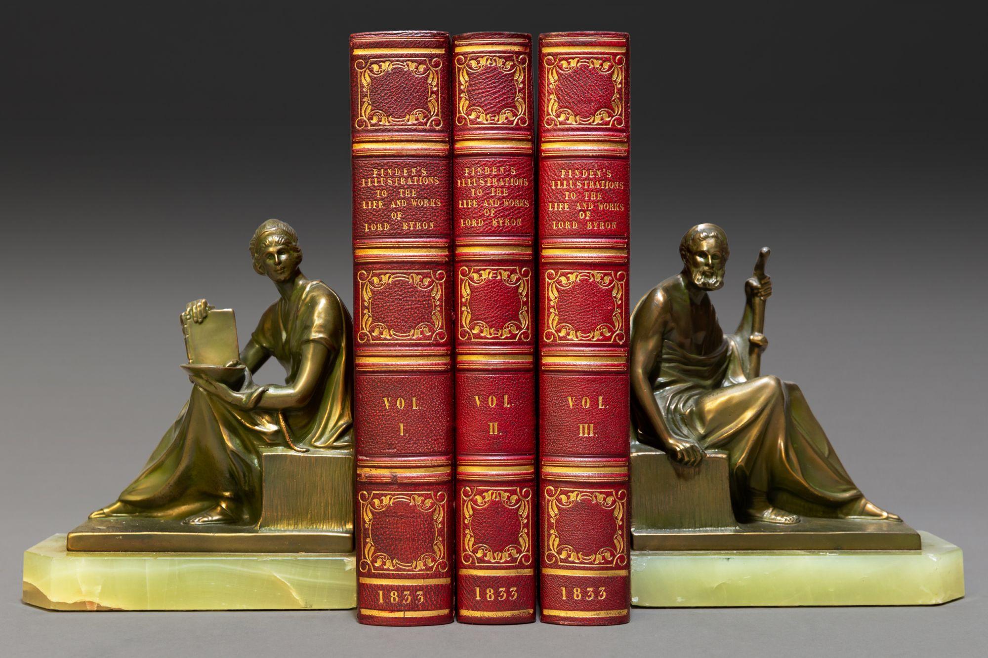 19th Century 'Book Sets' 3 Volumes, William Brockedon, Life & Works of Lord Byron