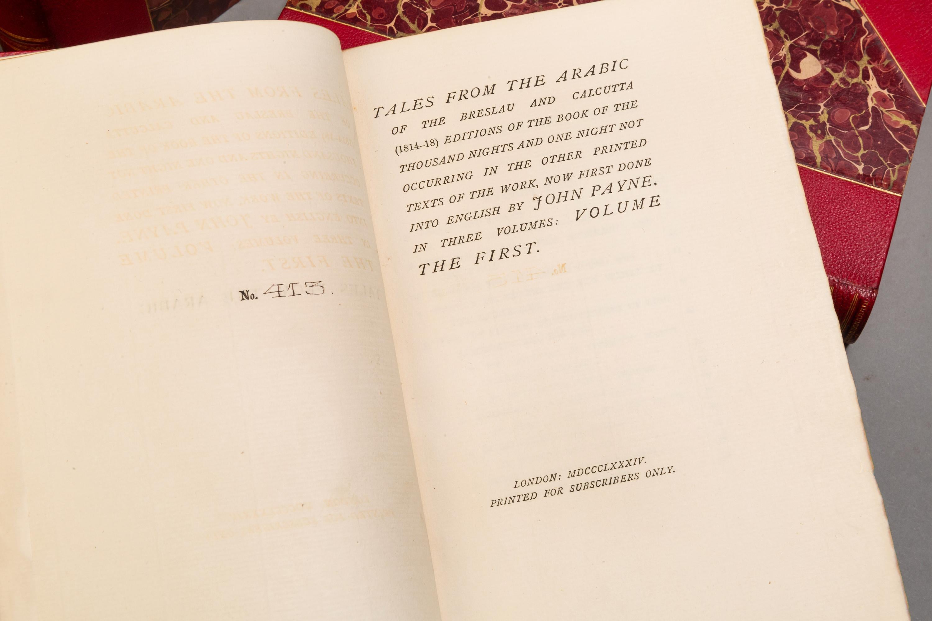 'Book Sets' 4 Volumes, 'Various Authors', Tales From The Arabic In Good Condition In New York, NY