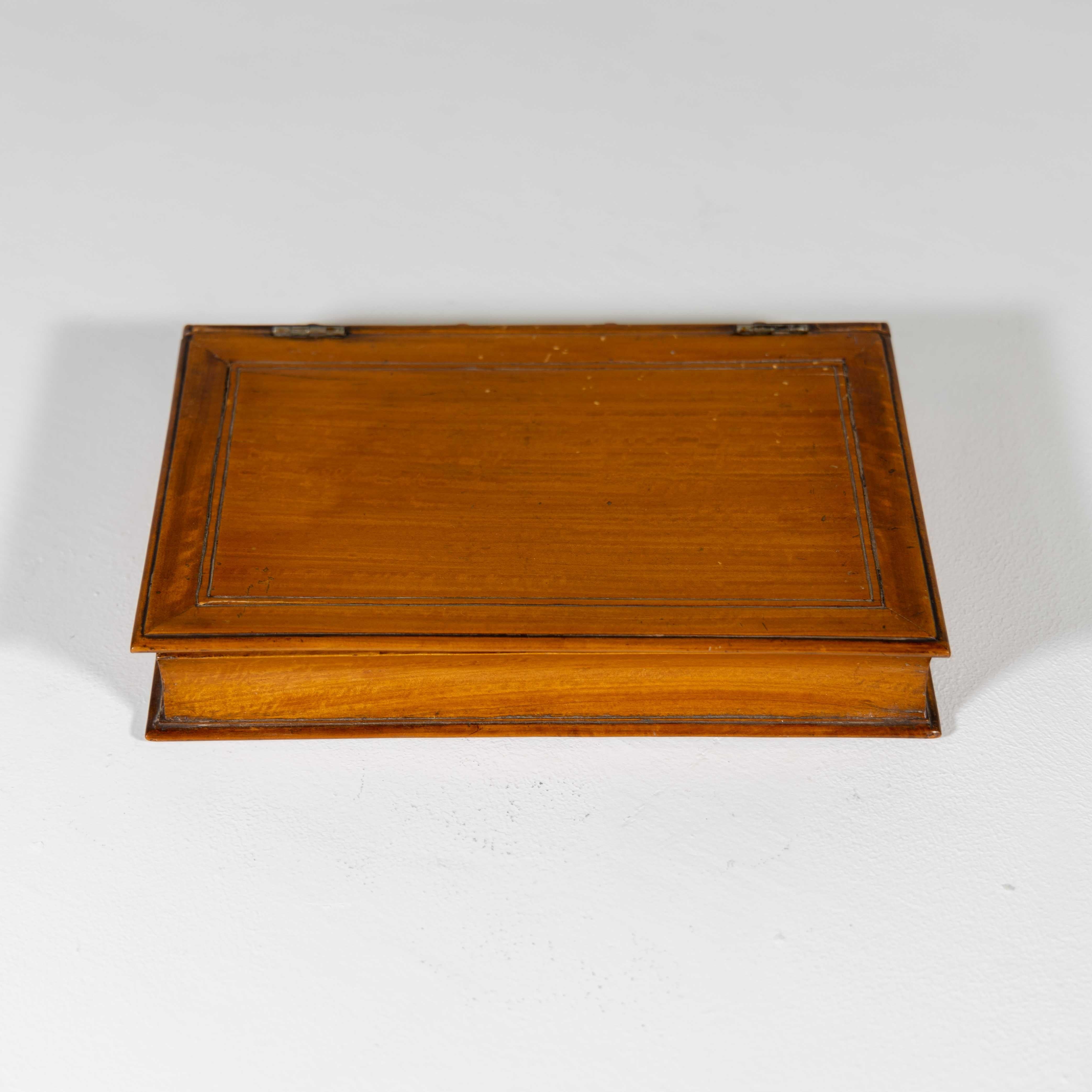 Fruitwood Book-Shaped Jewellery Box, England, Mid-19th Century